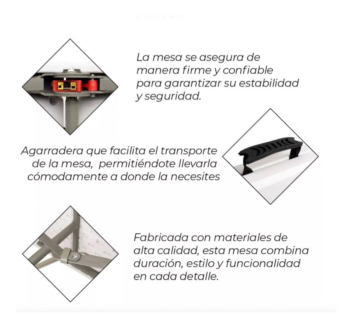 Mesa Plegable Tipo Maleta Blanca-R1001-6