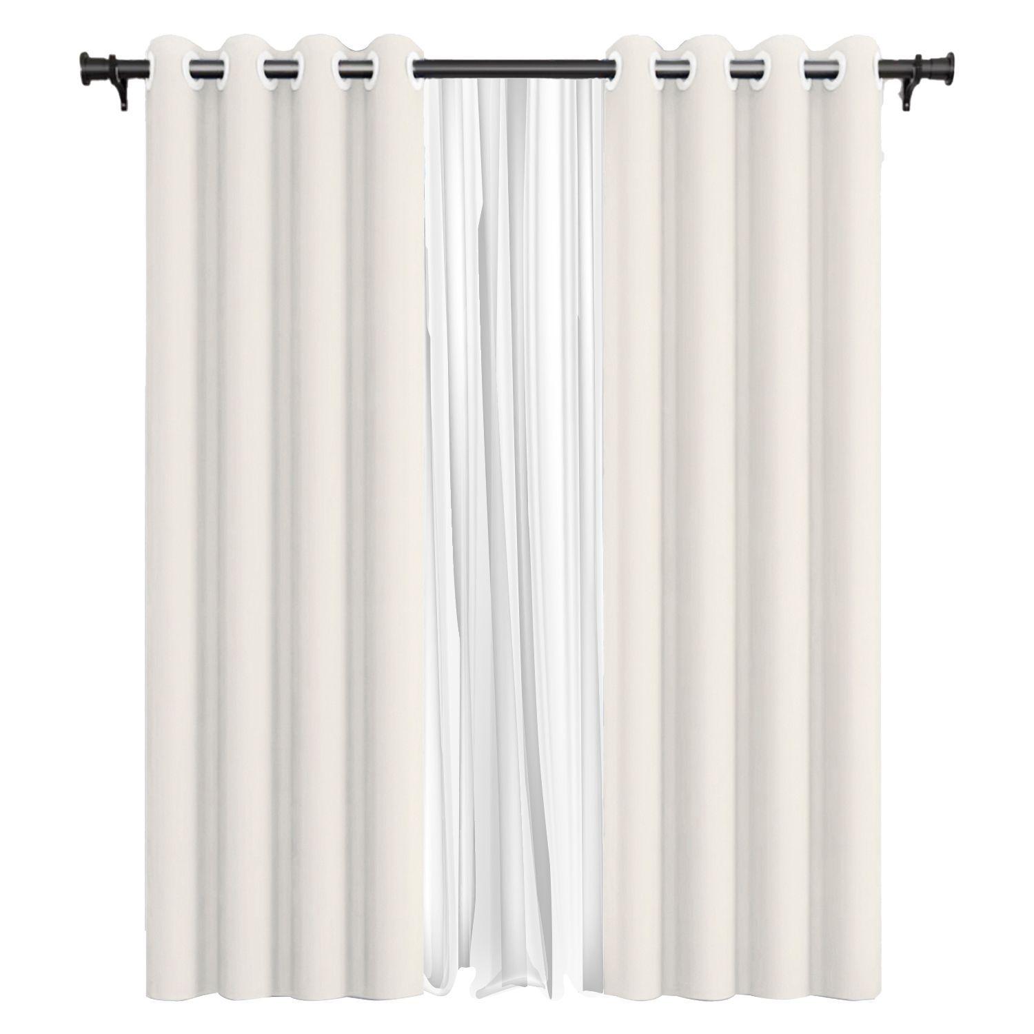 Cortina de Tela Blackout + Velo Vincenzi 140x220 Blanca-R6577-0