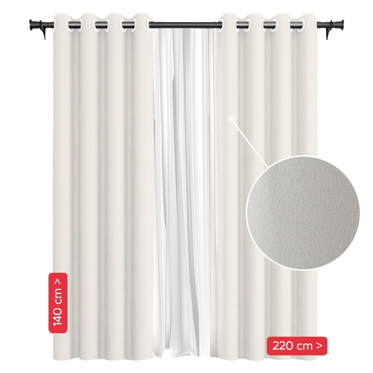 Cortina de Tela Blackout + Velo Vincenzi 140x220 Blanca-R6577-1