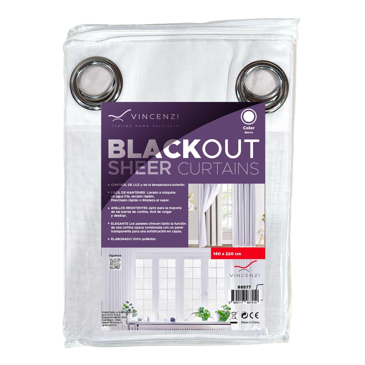 Cortina de Tela Blackout + Velo Vincenzi 140x220 Blanca-R6577-3