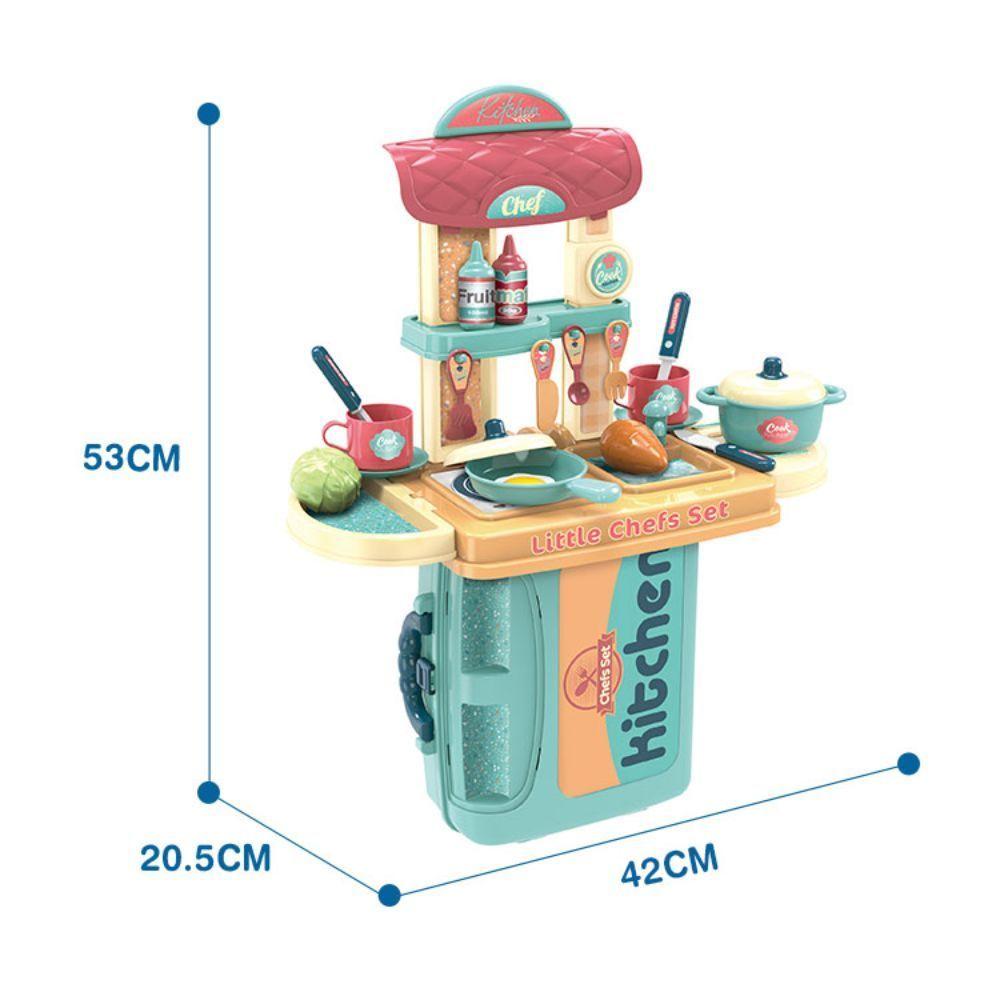 Maletin Cocina de Juguete Little Chef 3en1 Azul-1