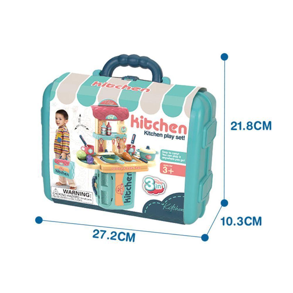 Maletin Cocina de Juguete Little Chef 3en1 Azul-2