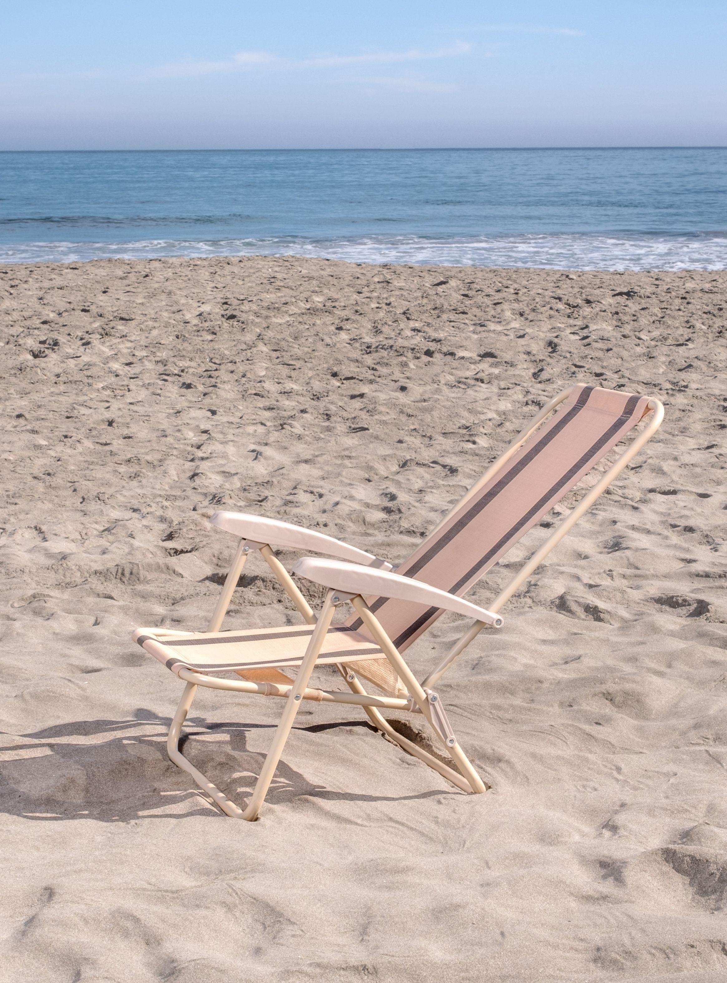 Silla plegable negra con 5 posiciones washable-5