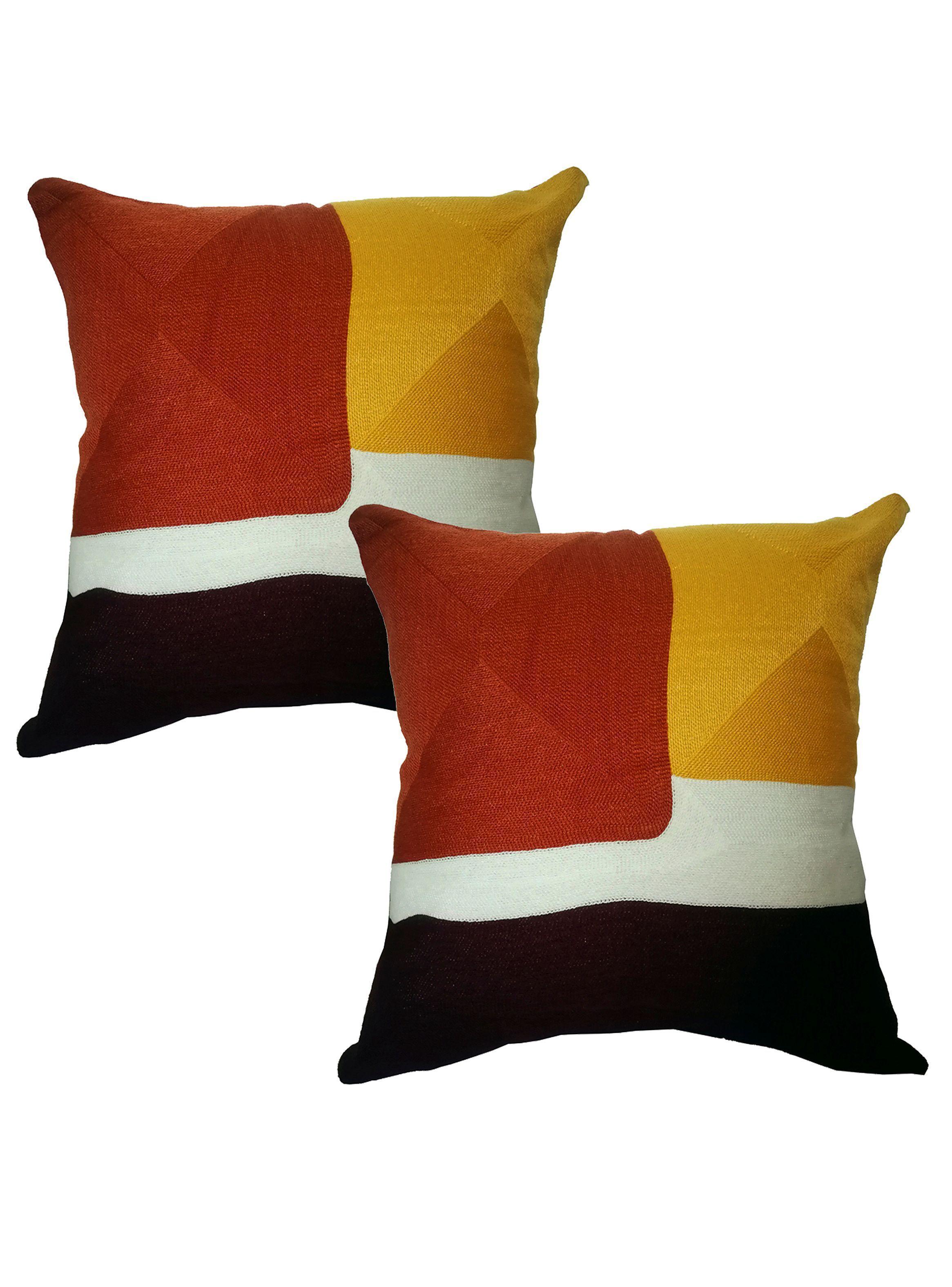 Pack 2 Cojines 45 x 45 cm Terracota Mostaza-0