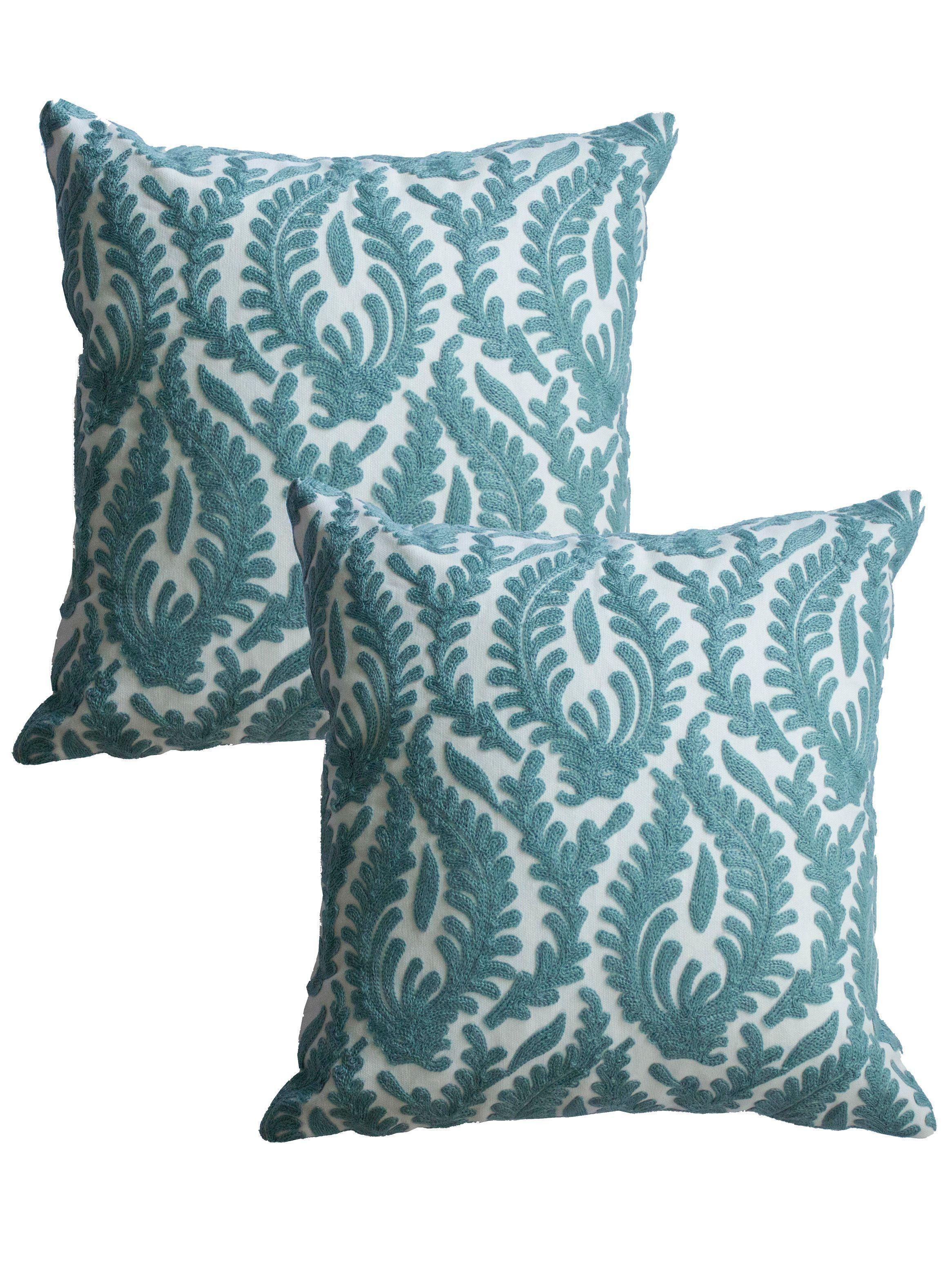 Pack 2 Cojines Turquesa 45 x 45 cm-0