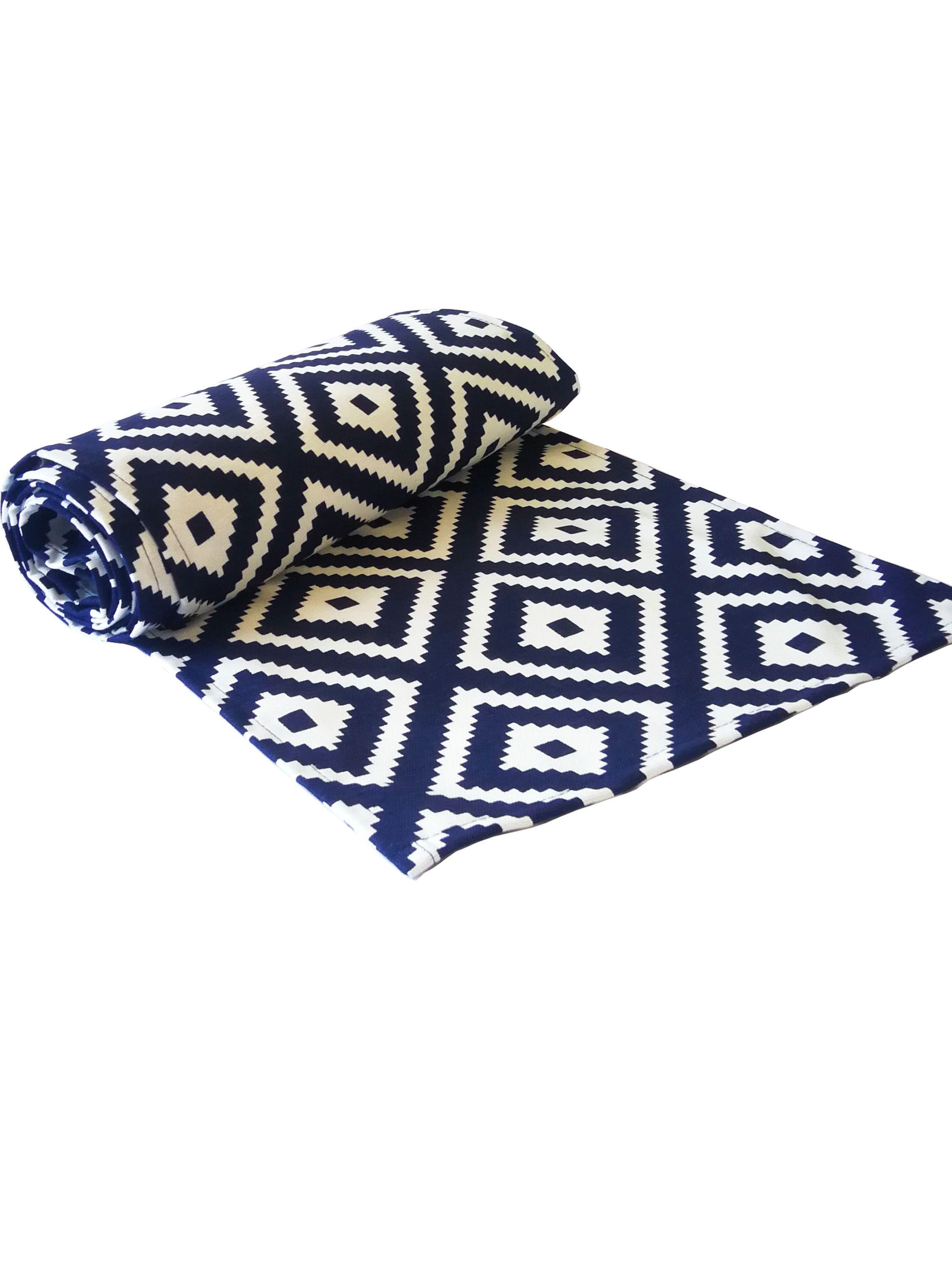 Camino de Mesa Azul repelente líquidos 30 x 150 cm-0