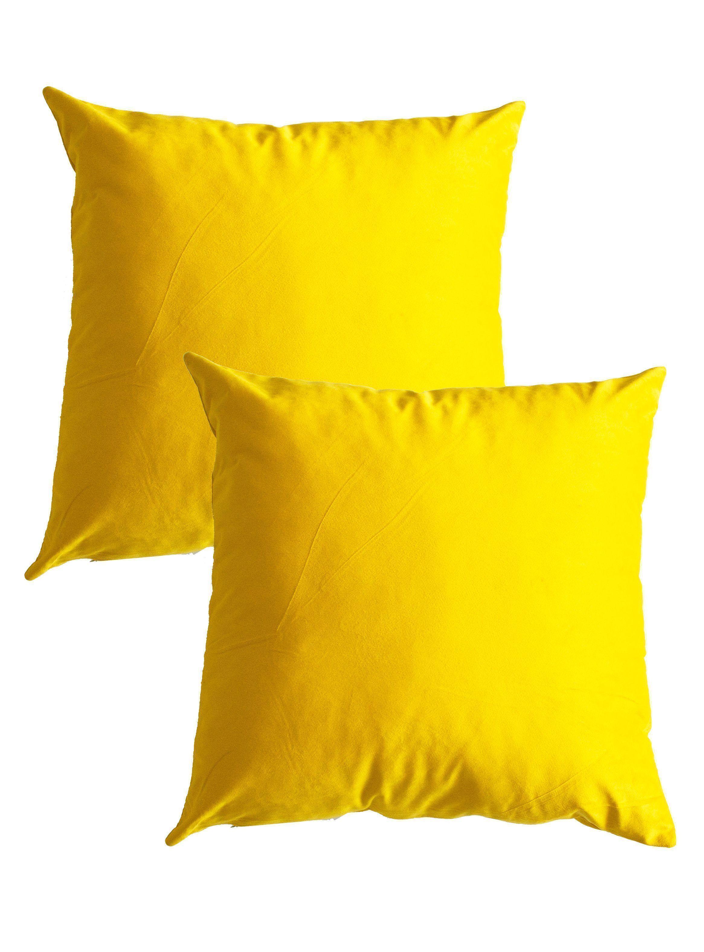 Pack 2 Cojines Velvet Amarillo 45x45 cm-0