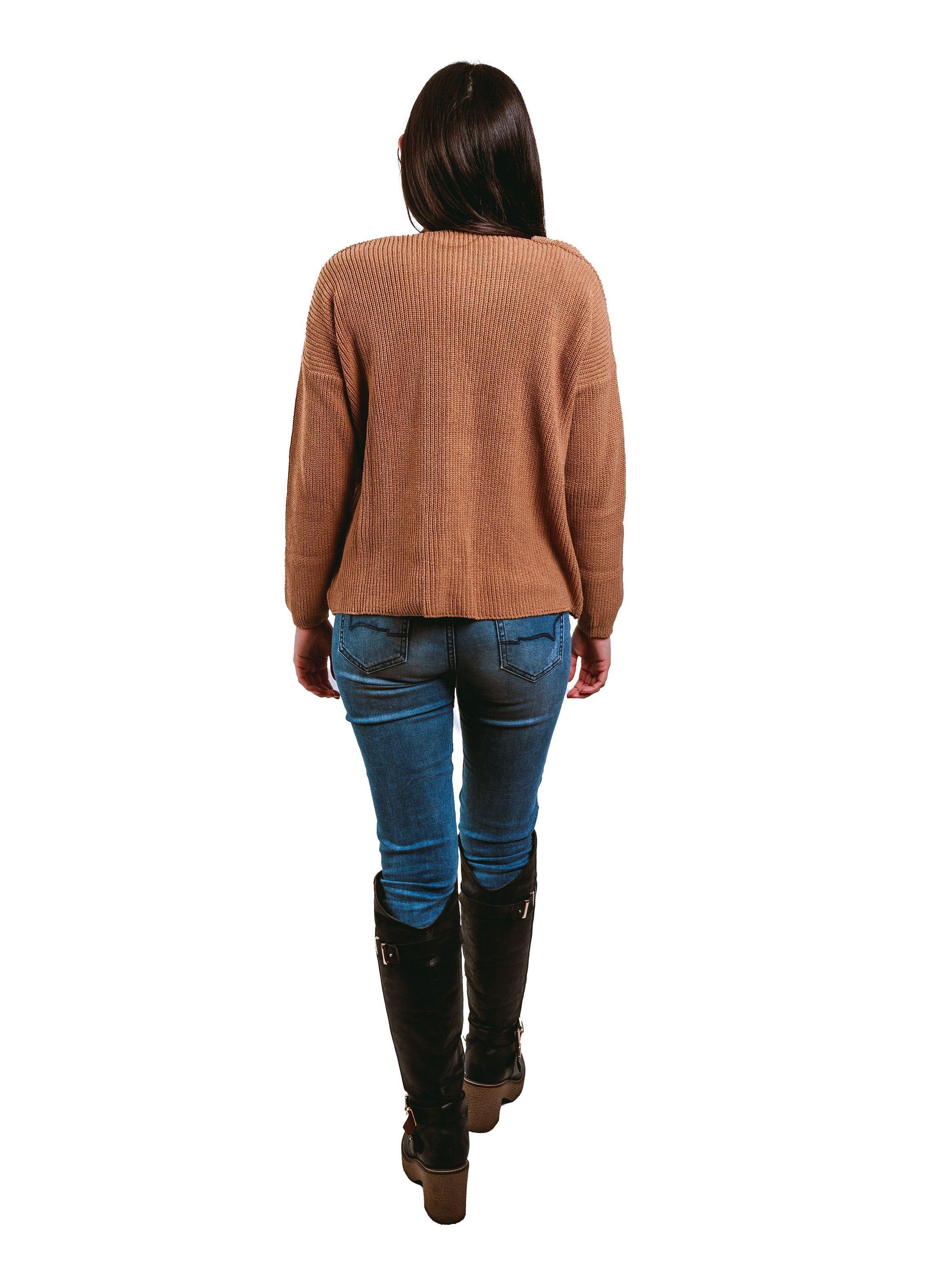 Sweater Tejido Algodón, trenza delantera.-2