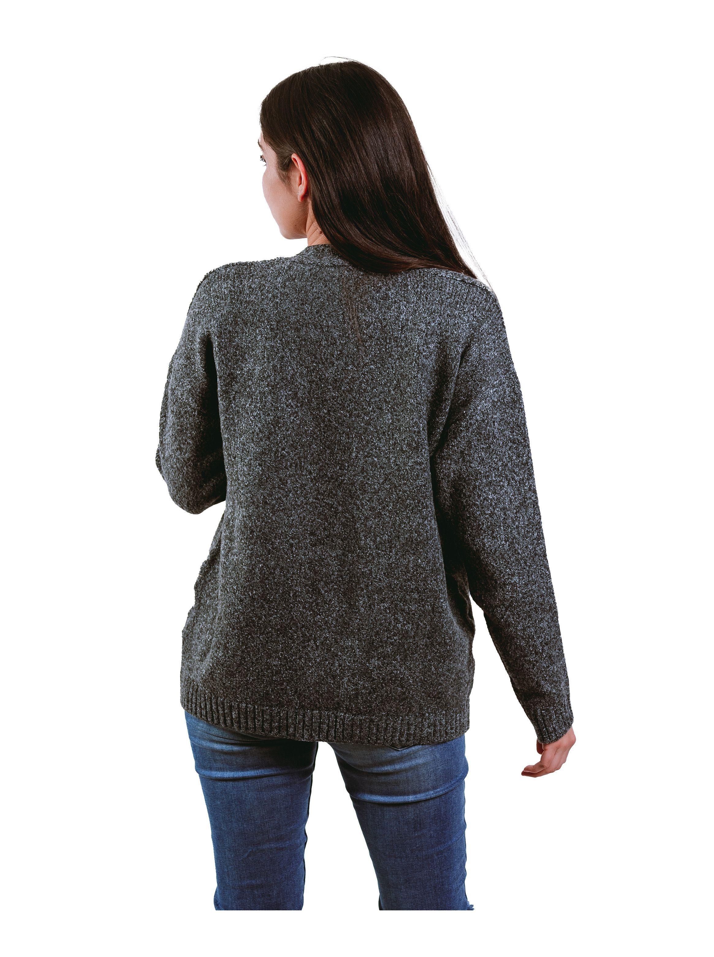 Chaleco Bouclé Lycra, Con Bolsillos y Trenzas.-1