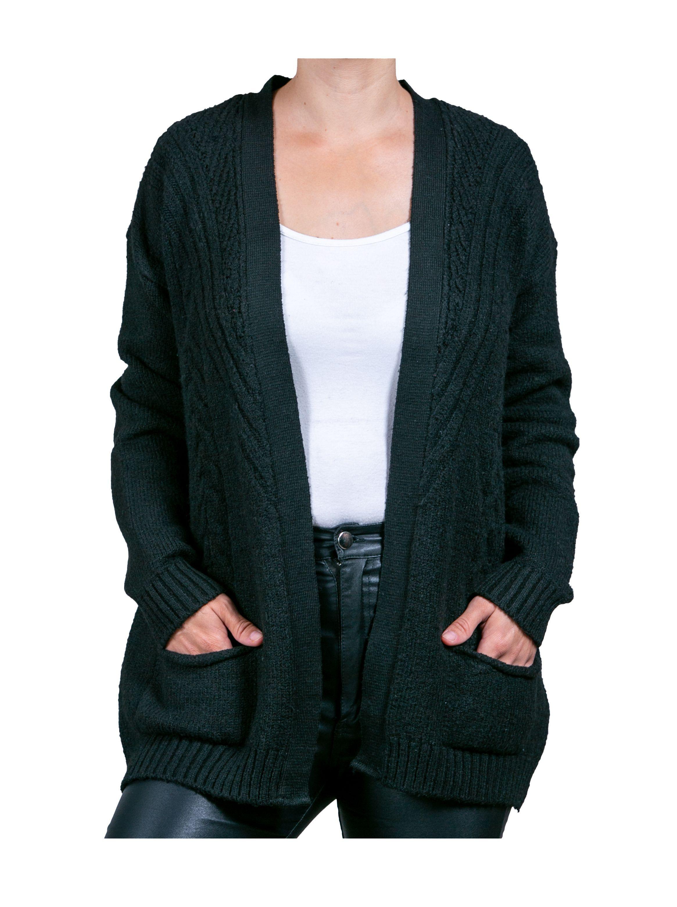 Chaleco Bouclé Lycra, Con Bolsillos y Trenzas.-2