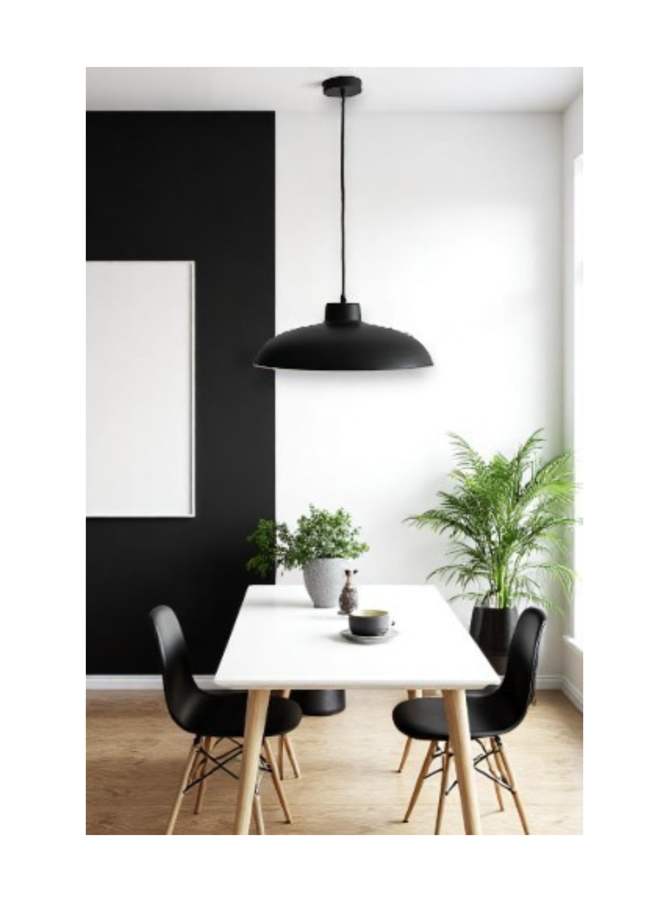Lámpara de Techo Metal Minimalista  Platillo Negro
-2