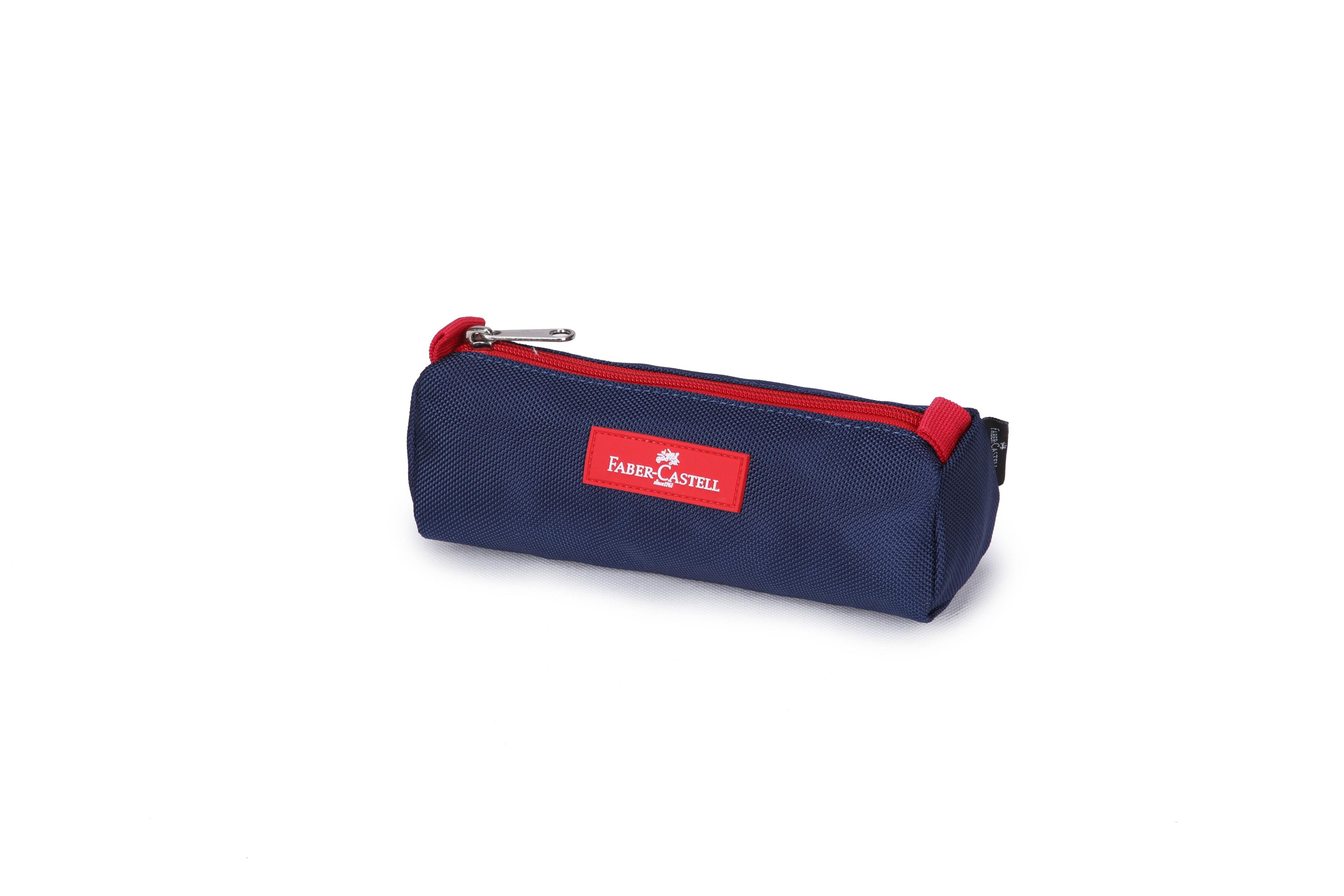 Estuche Escolar - Azul marino con Rojo-0