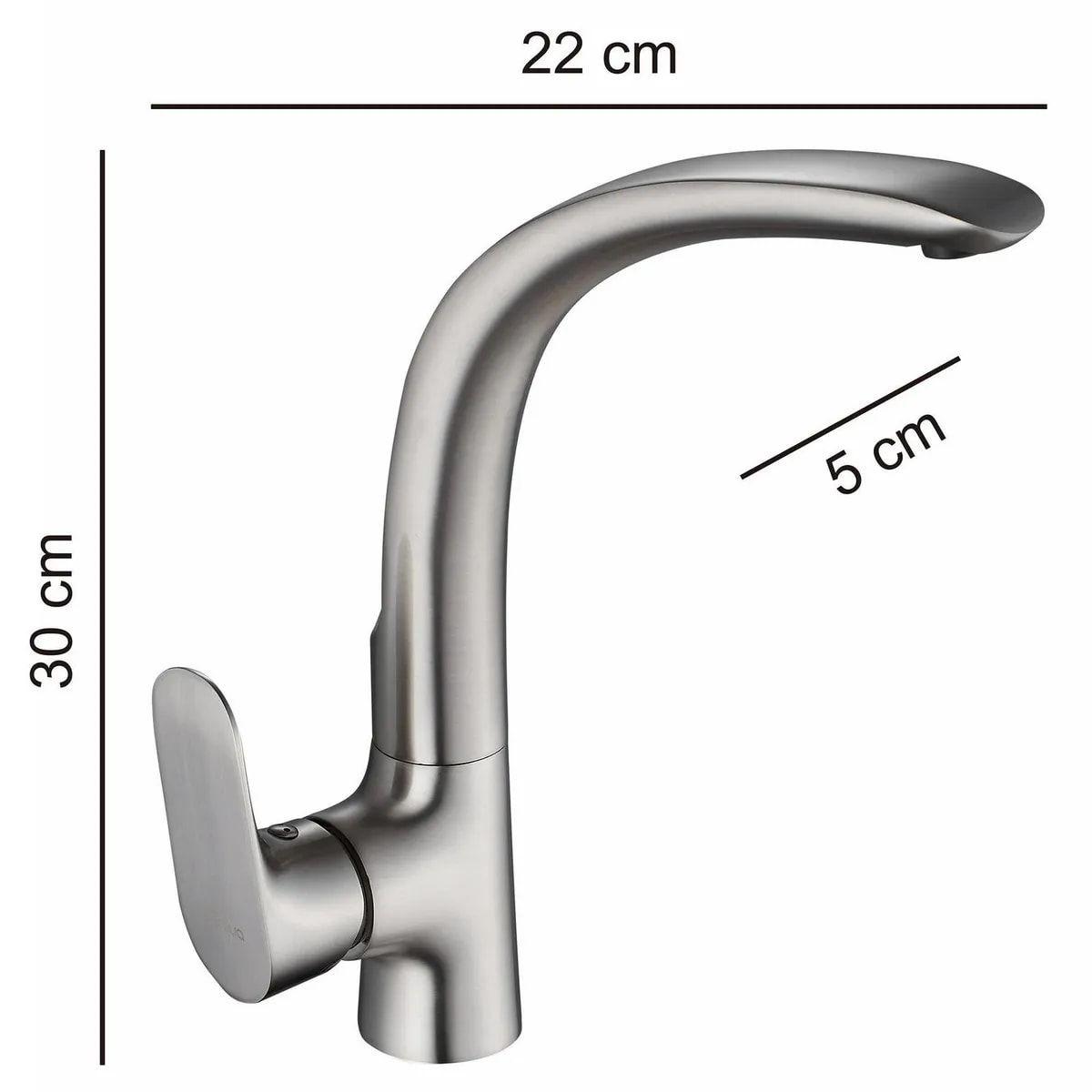 Monomando Cocina Sensi Dacqua Vertical Vittorio Níquel-6
