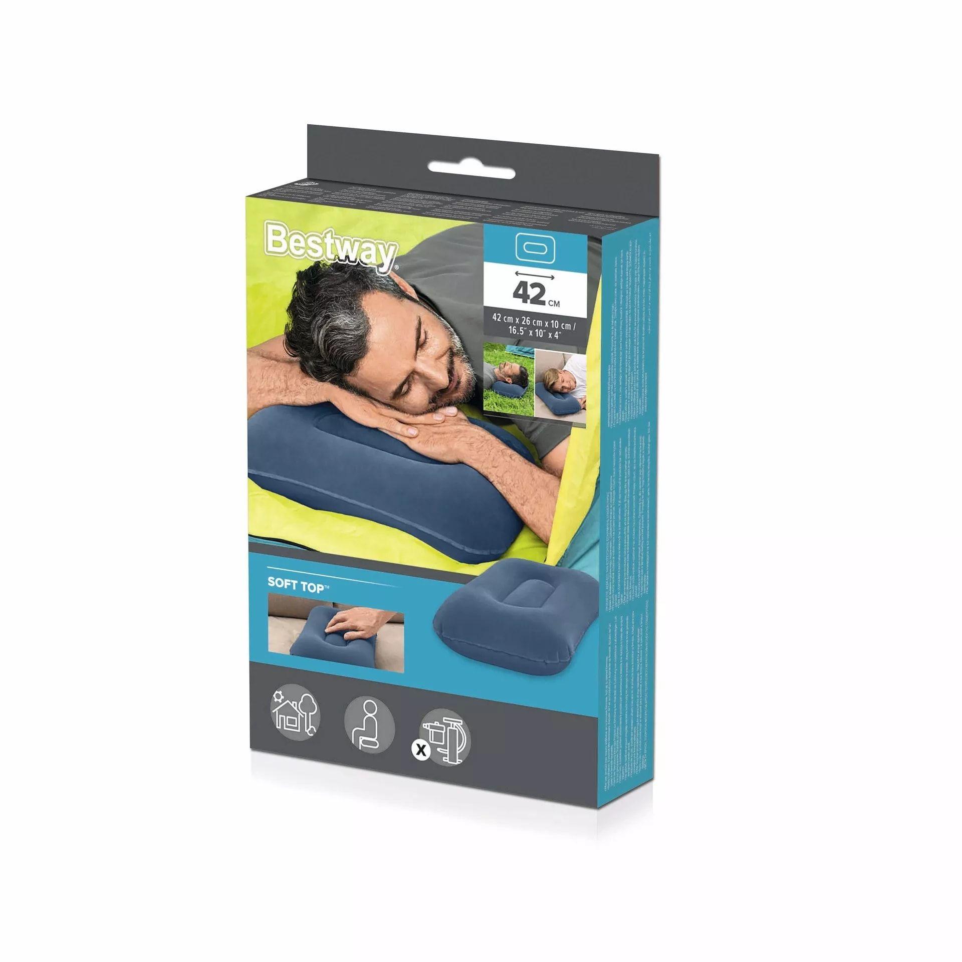 Almohada Inflable Bestway de Camping Azul-3