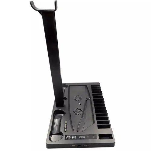 Soporte Base Ps5 Para 2 Dualsense Audifonos Con Ventilador.-2