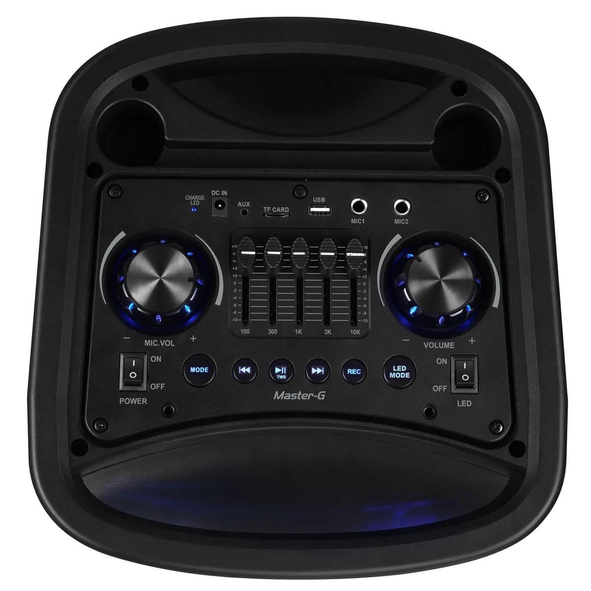 Parlante Master-G karaoke bluetooth 8" x2 60w rms-3