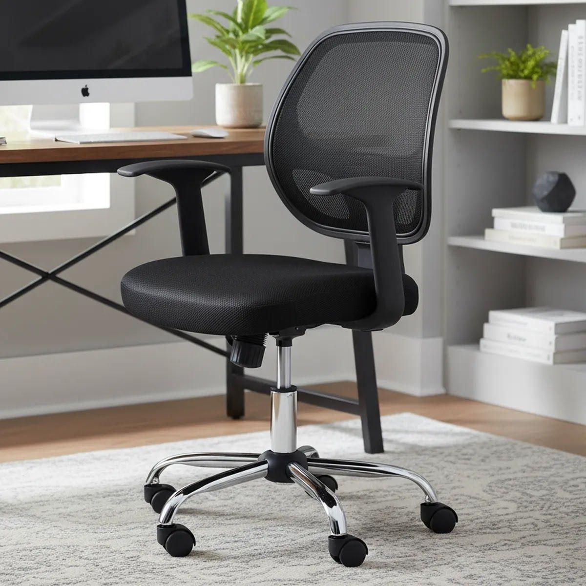 Silla Escritorio Just Home Collection Verona Negro-0
