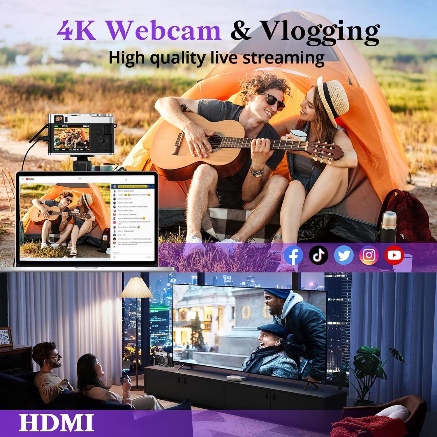 Cámaras digitales 4K 48MP RENVMEXY DC202L 64GB Negro Negro-2