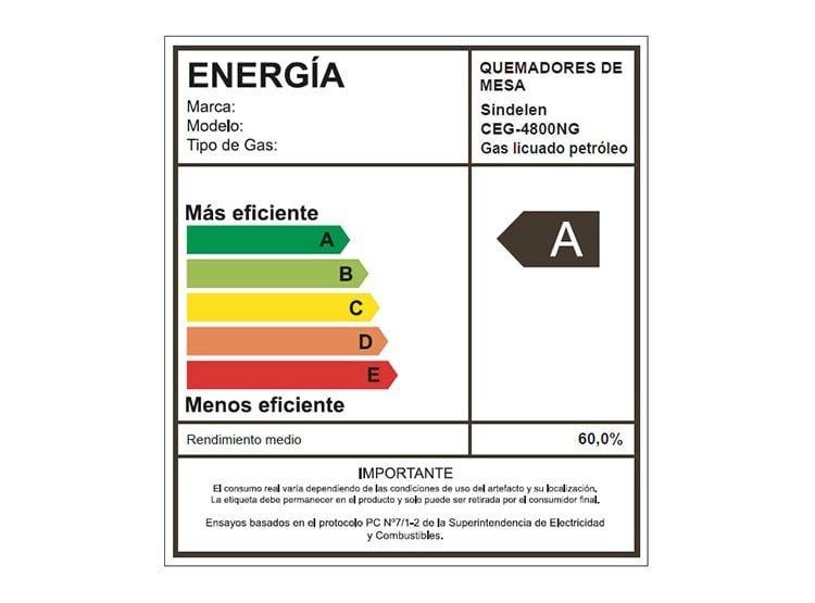 Encimera a gas licuado Sindelen 5 Paltos CEG-4800NG-3