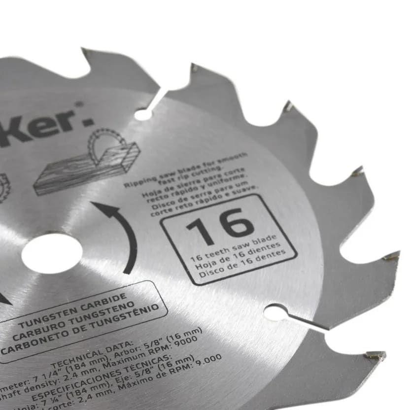 Hoja para sierra circular Bauker 7 1/4" 16 dientes-2