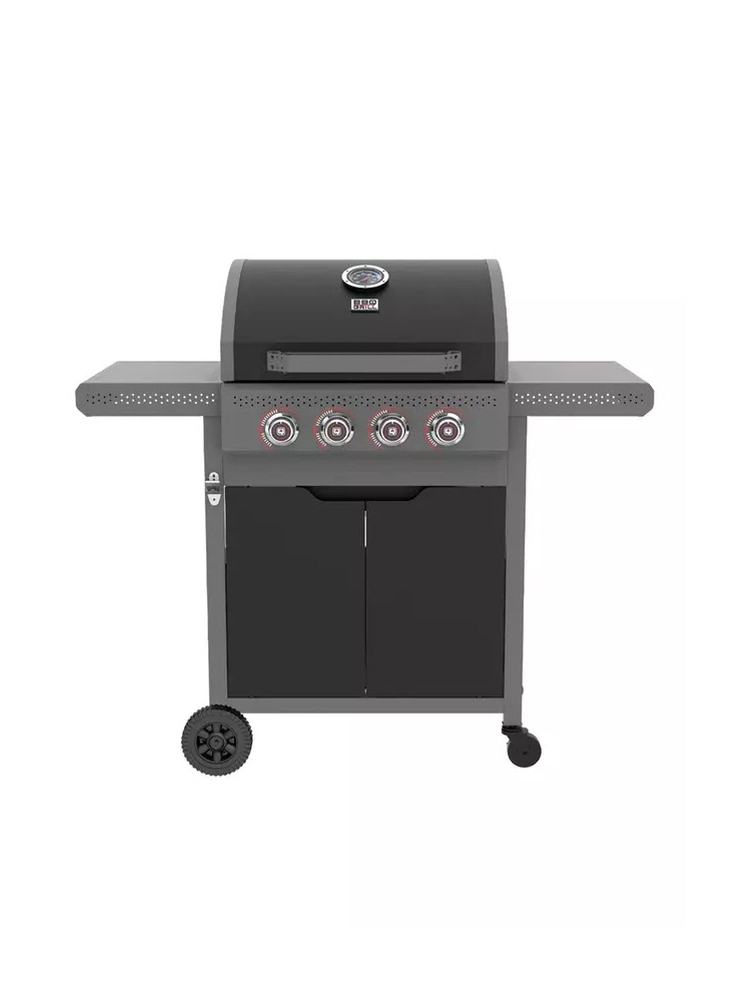 Parrilla a Gas Dark Hawk BBQ Grill 4 quemadores Negro-0