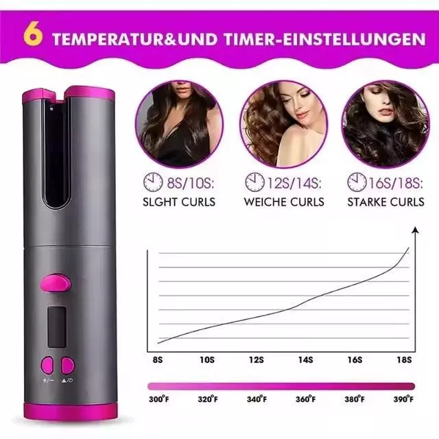 Rizador de pelo automático recargable-Gris-2