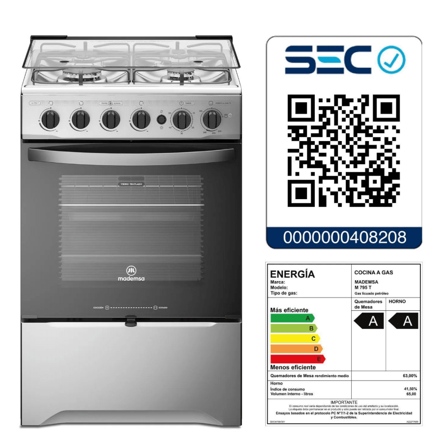Cocina Mademsa a Gas 4 Platos Silver M 795 T, caja genérica-6