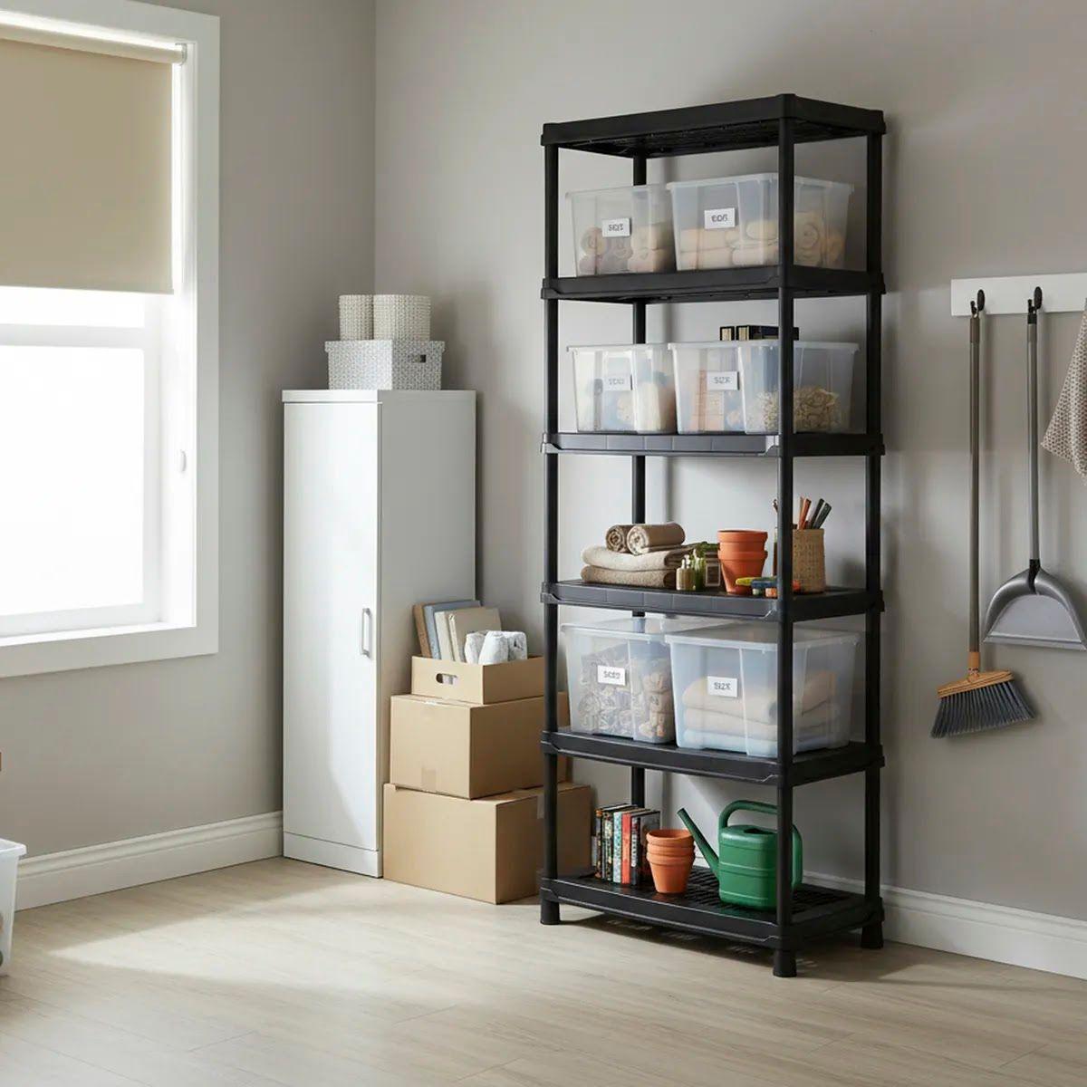 Estante Rimax Plástico 5 Repisas 91x48x186 cm Negro-4