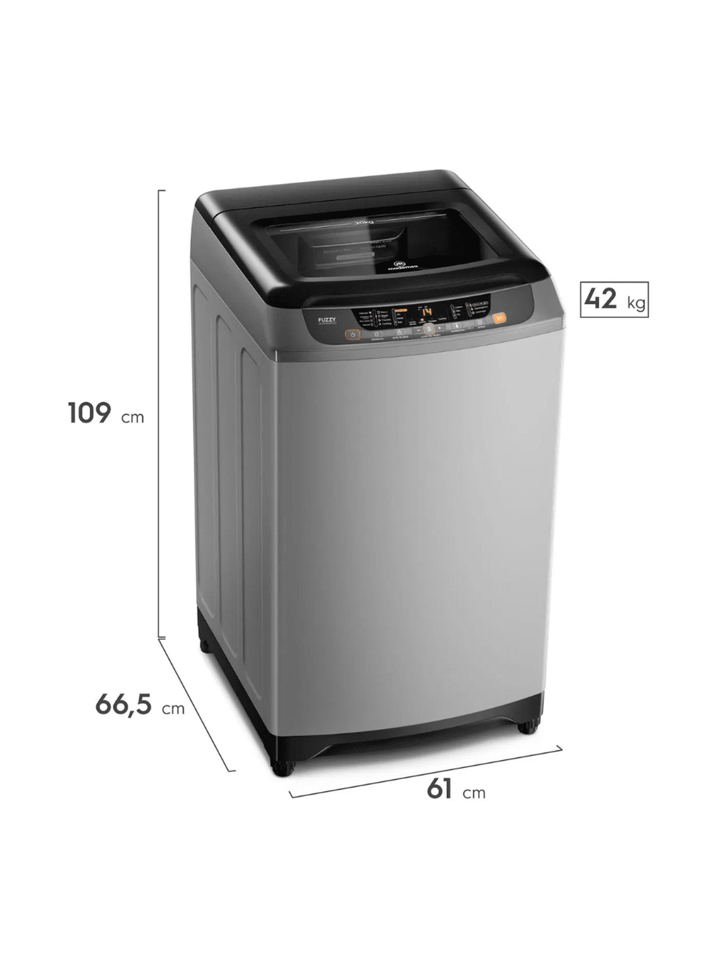 Lavadora Mademsa 20kg Szg Automática Gris 12 Programas-2