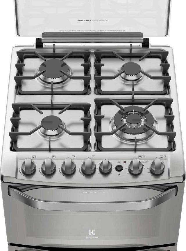 Cocina a Gas 4 Quemadores 56DXA Inox-1