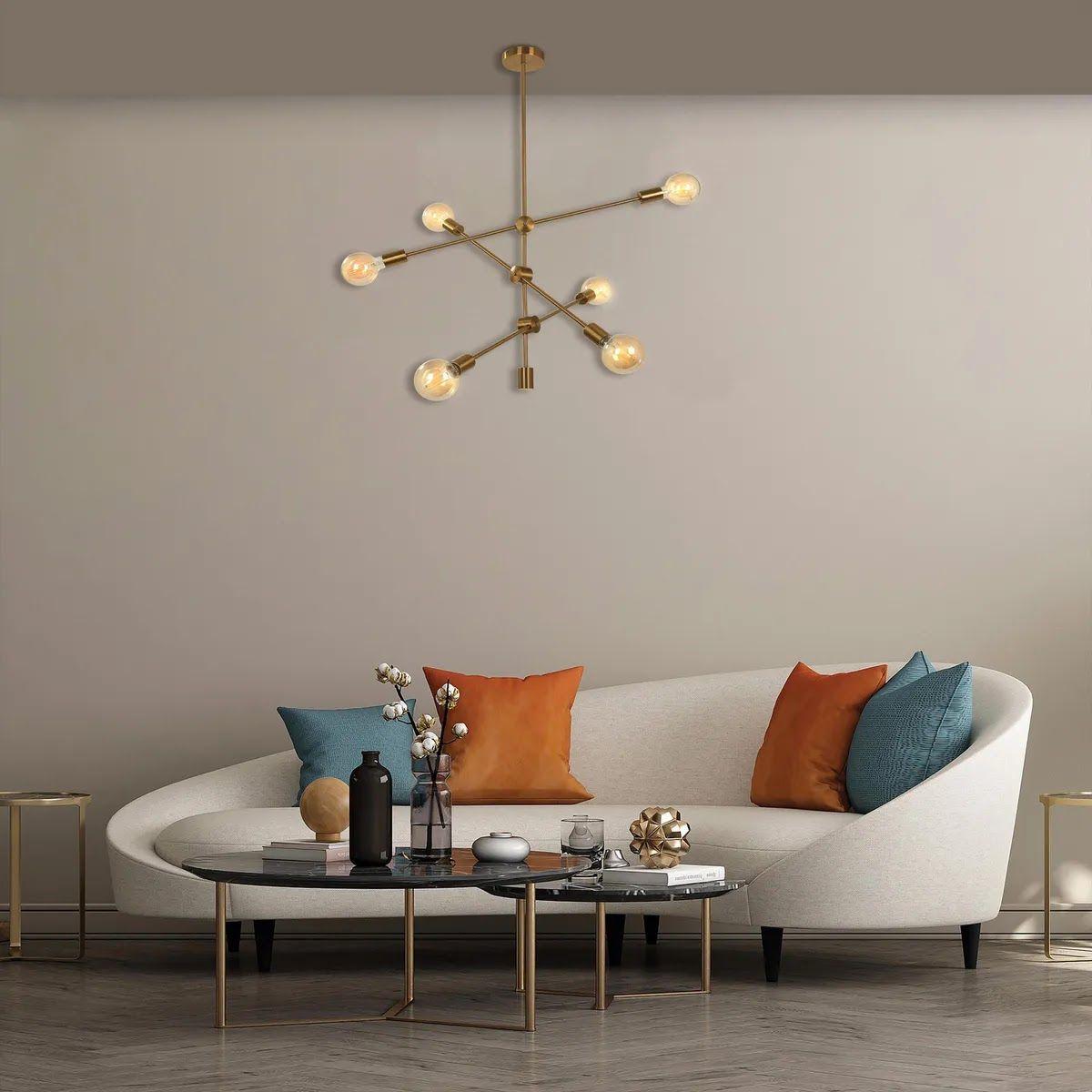Lámpara Techo Just Home Collection Moderna 6 luces Bronce/D-2