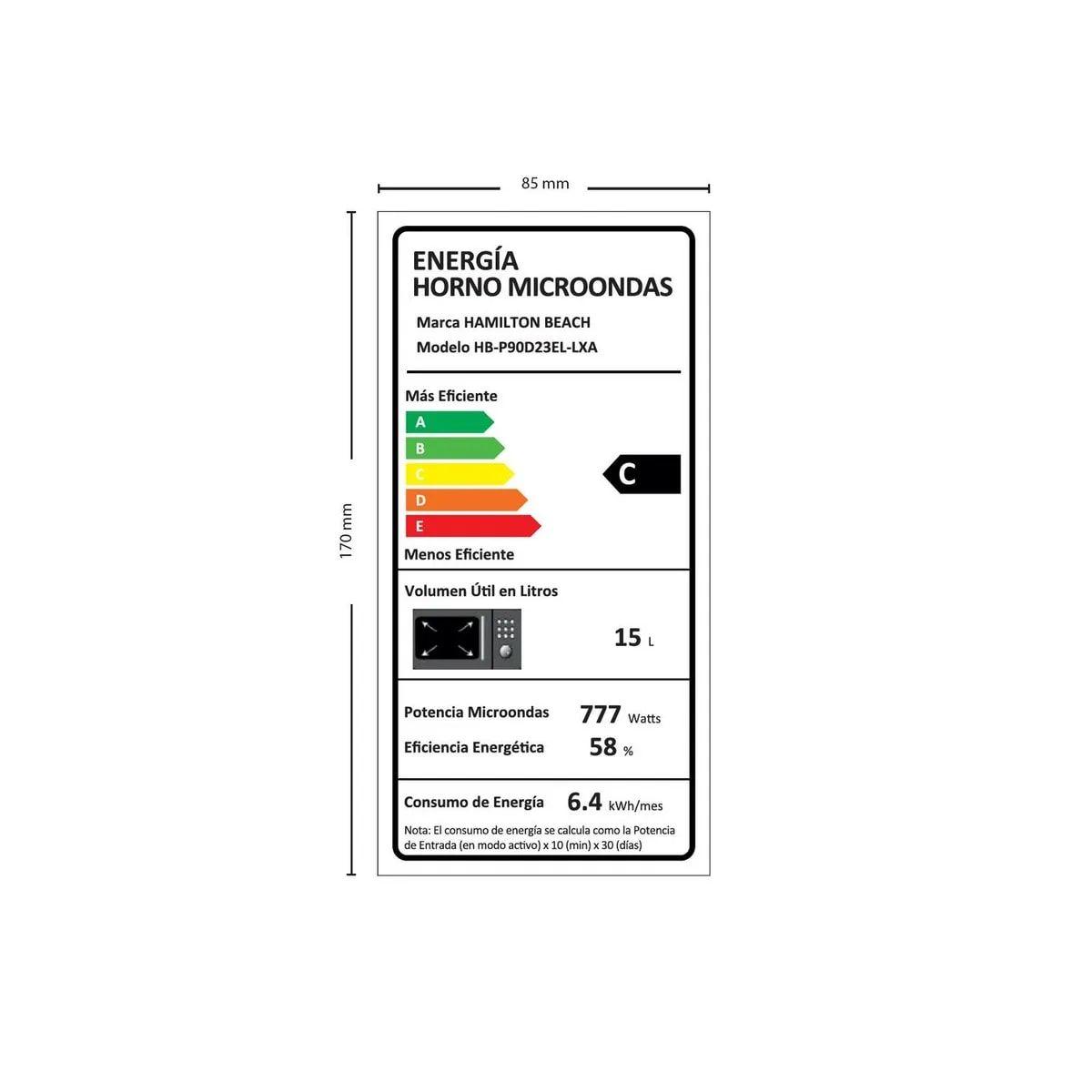 Microondas Digital Hamilton beach 23 Litros Inox-6