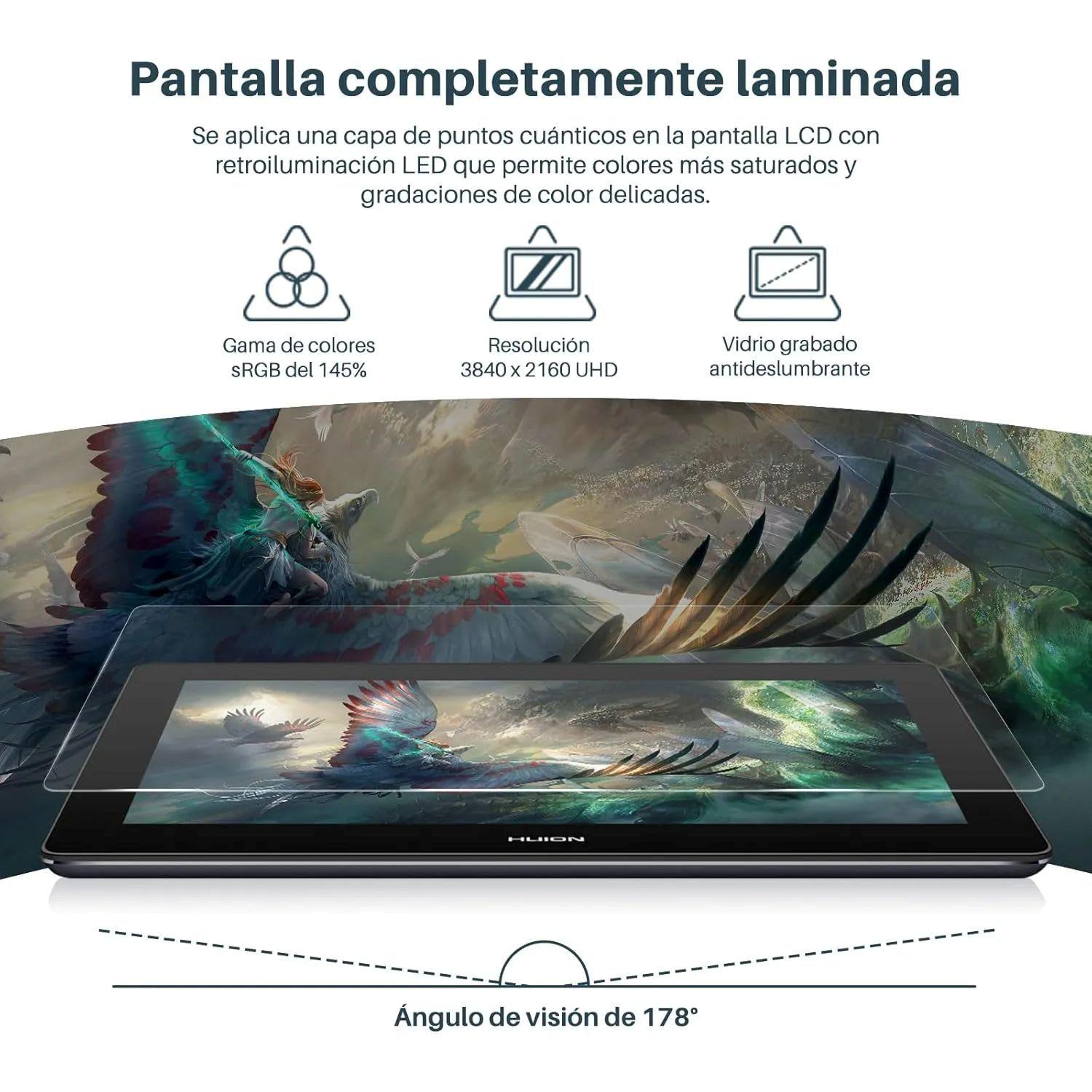 Tablet gráfica de dibujo HUION Kamvas Pro 13 GT-133 Negro-1