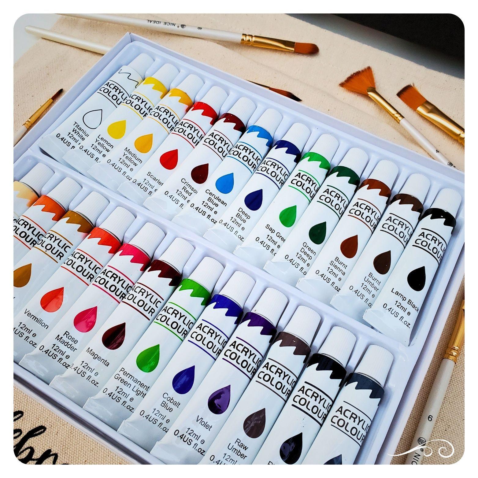 Set Arte Pinturas Acrílicas Kit arte 45 Piezas 24 Colores-6