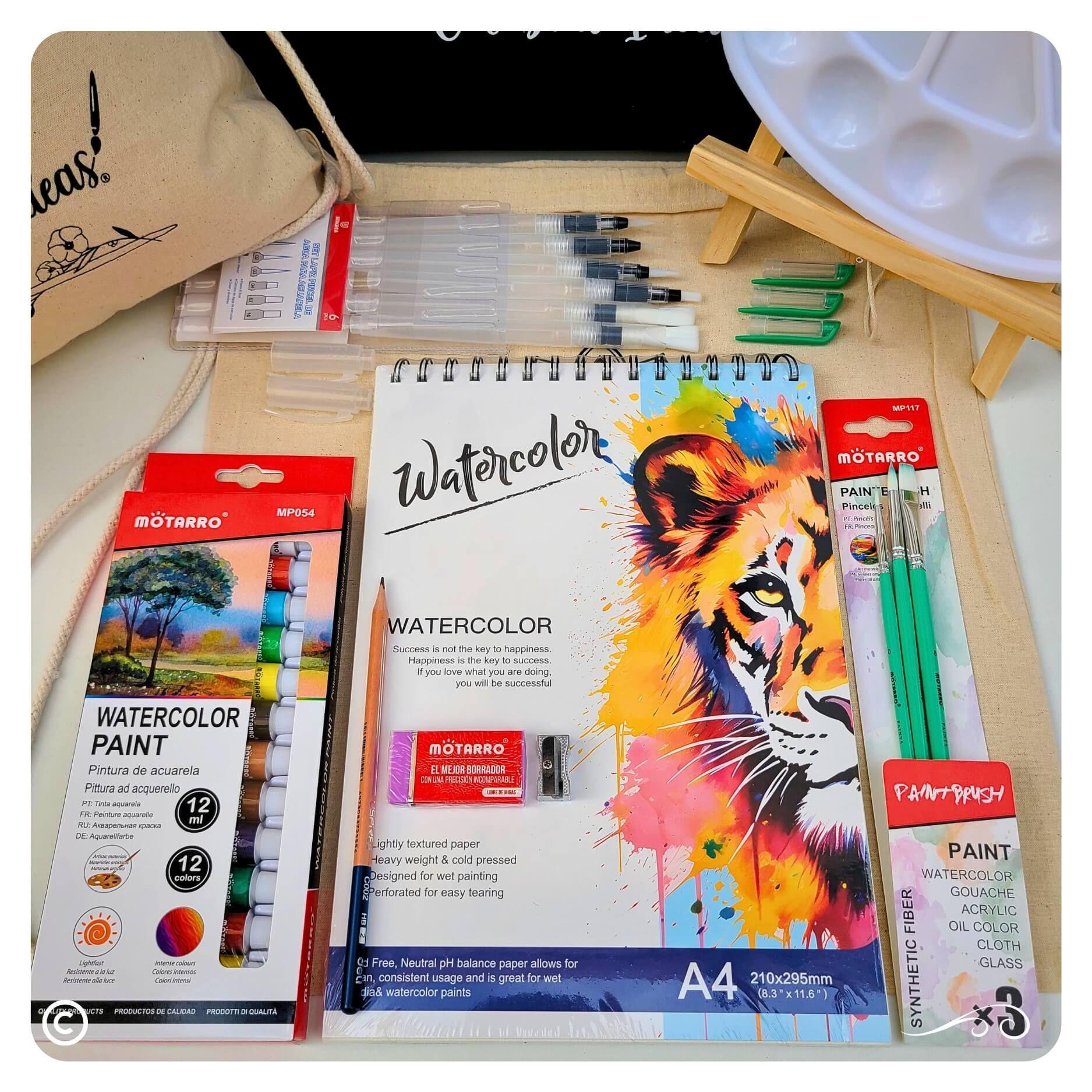 Set Arte kit Pinturas Acuarelas con atril Kit de Arte 28 piezas-5