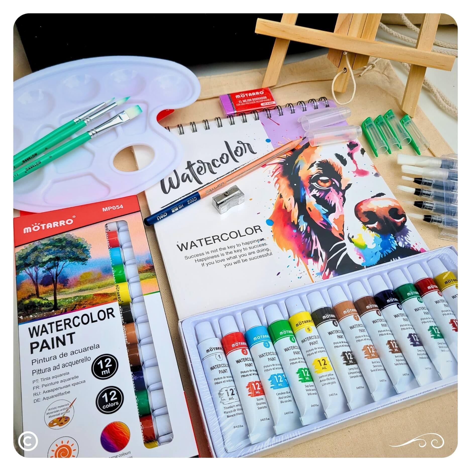Set Arte kit Pinturas Acuarelas con atril Kit de Arte 28 piezas-7