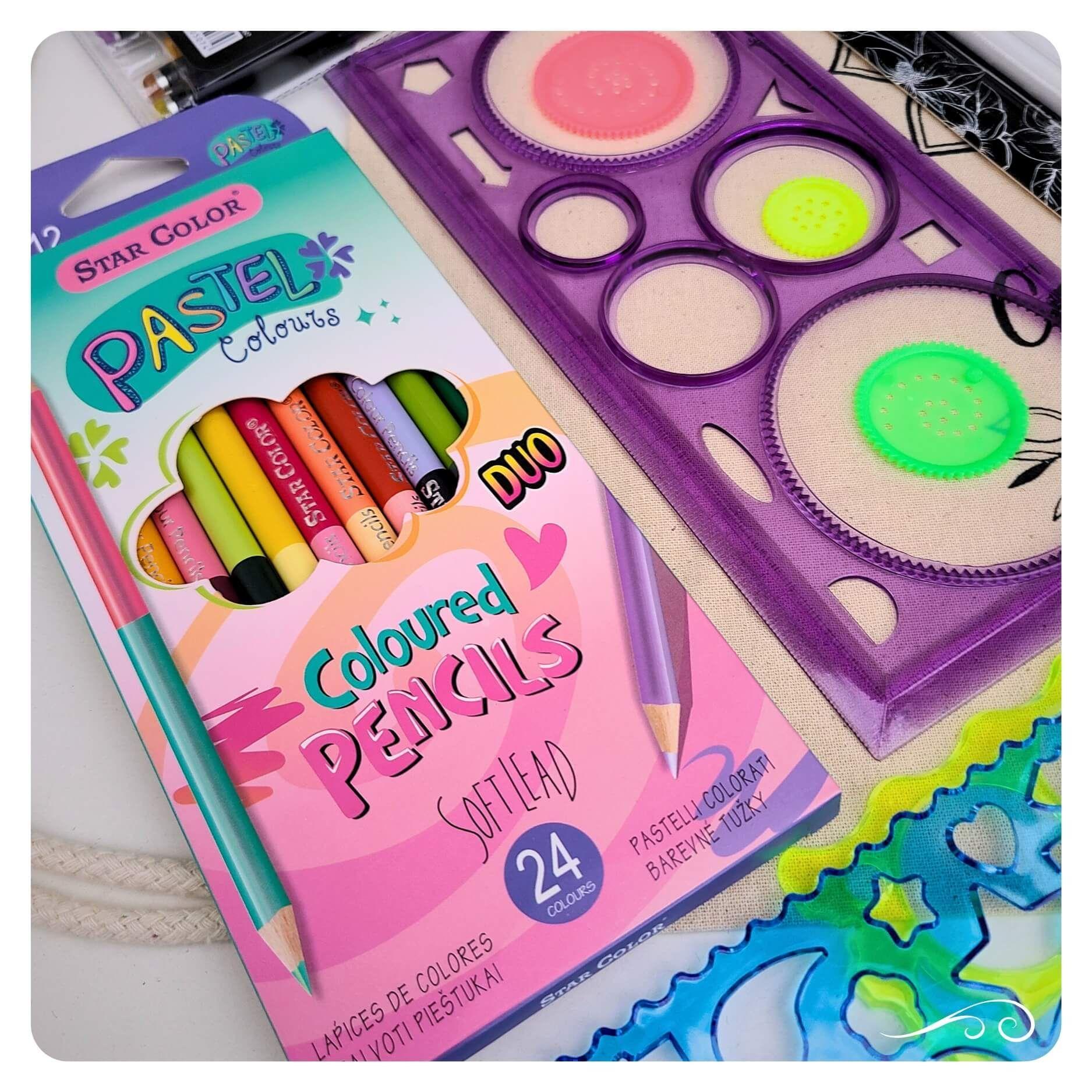 Set kit de Arte Dibujo en Hojas Negras colores metal Fluor pastel-5