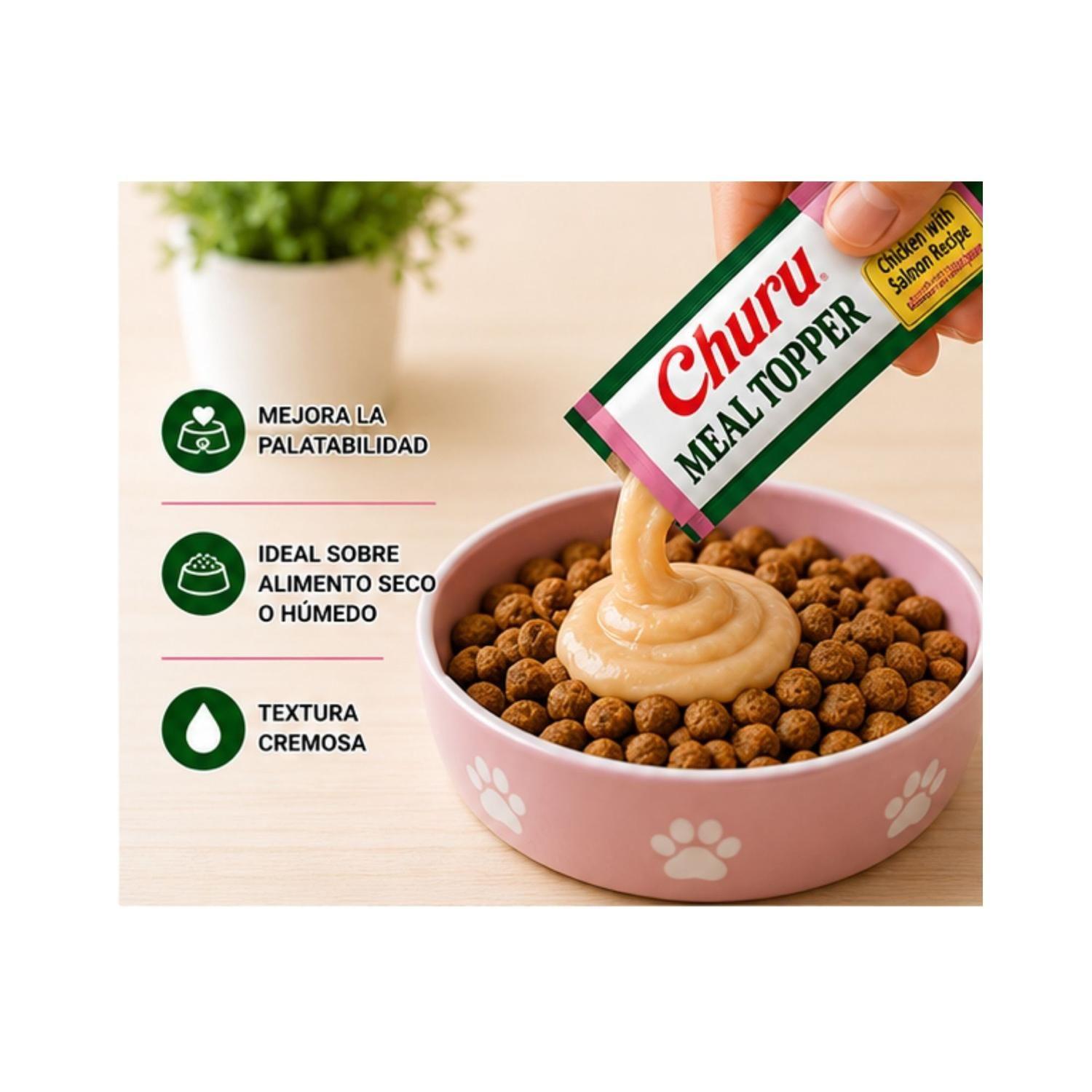 Churu Dog Meal Topper Pollo y Salmón 14g x4 | Pack 6 Unidades-2