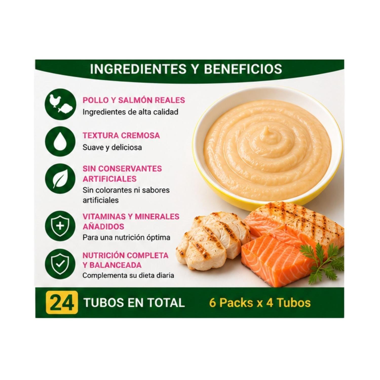Churu Dog Meal Topper Pollo y Salmón 14g x4 | Pack 6 Unidades-3