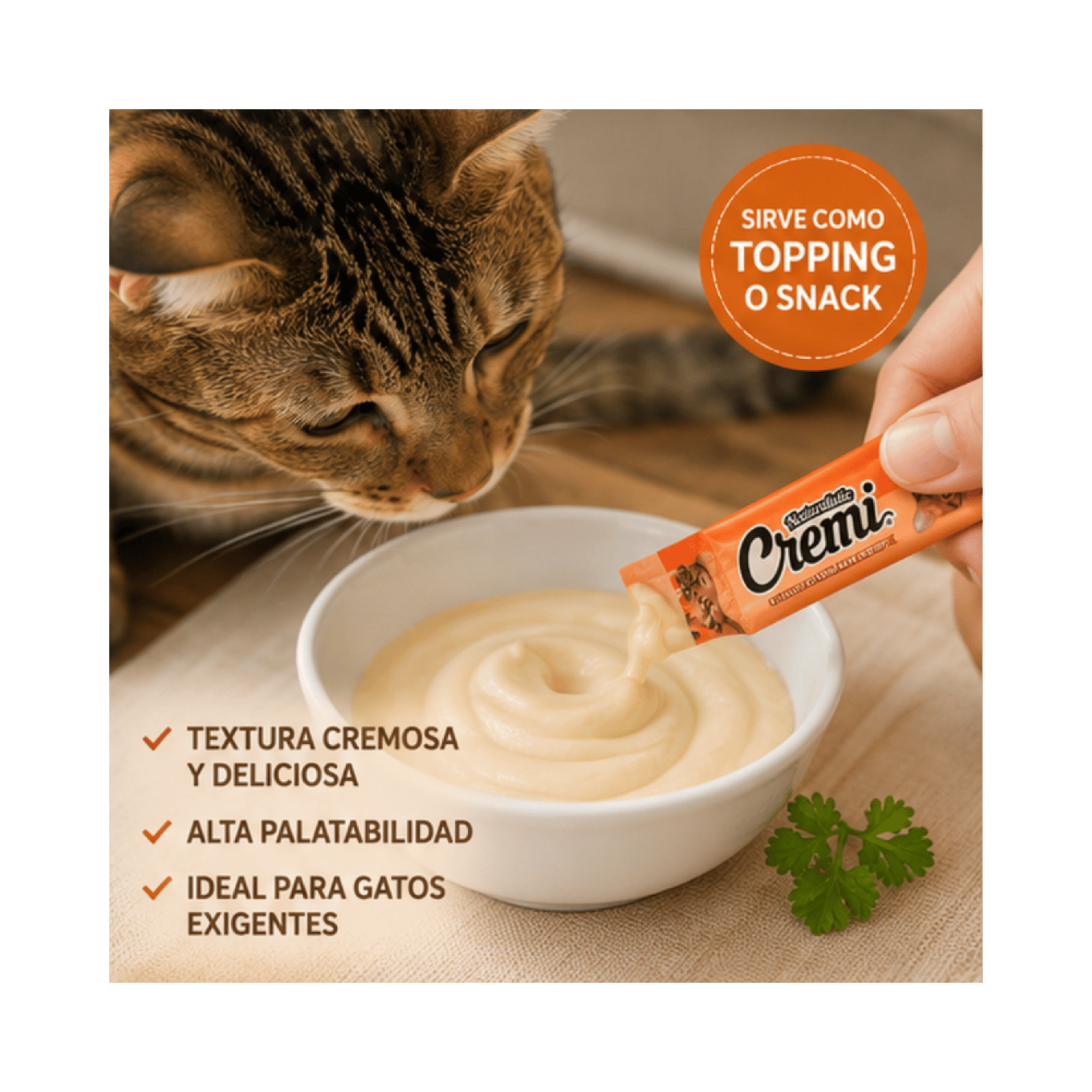 Snack Cremi Salmón Atún Gato 5 Sachet 60g-3