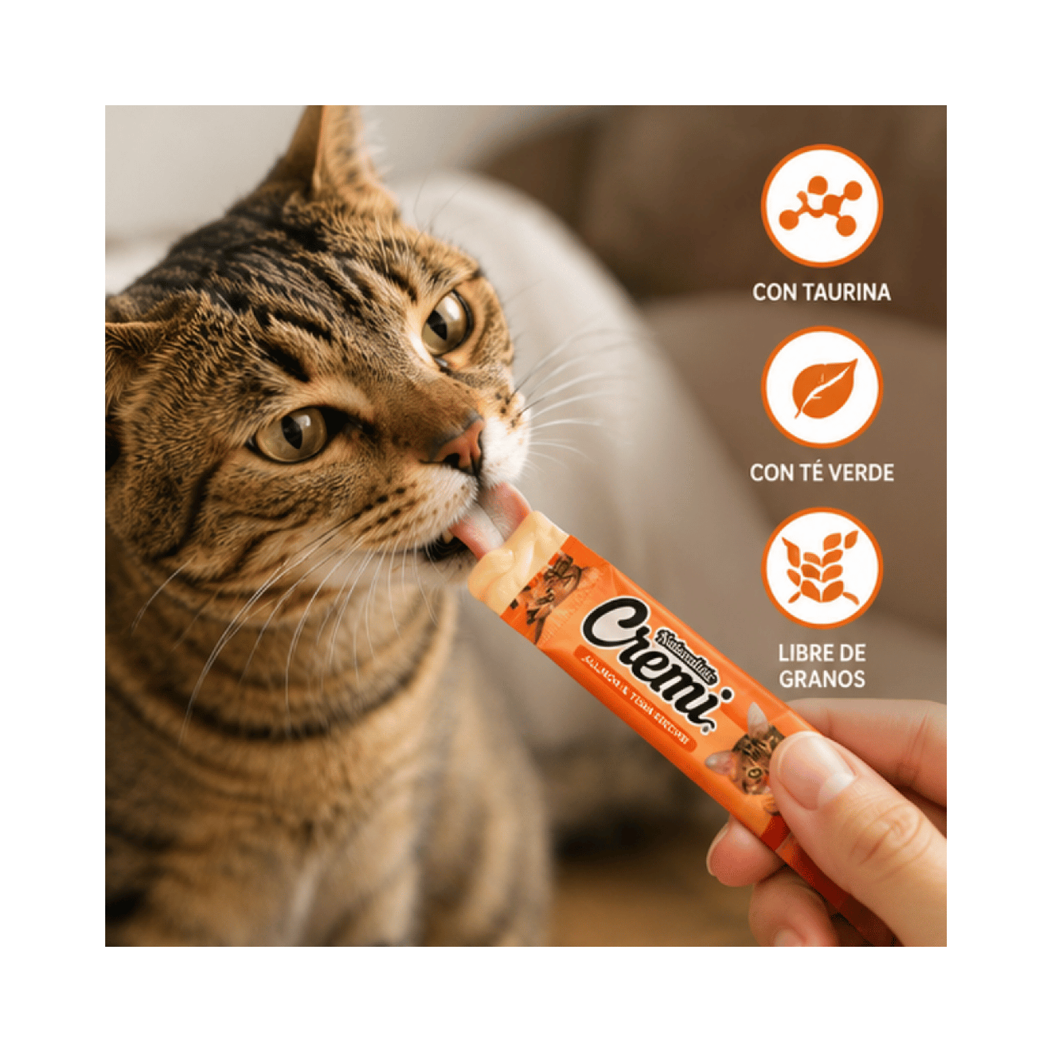 Snack Cremi Salmón Atún Gato 5 Sachet 60g-4