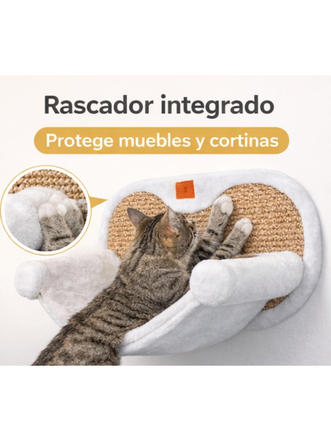 Hamaca Elevada para Gatos con Rascador Muro 55 cm-2