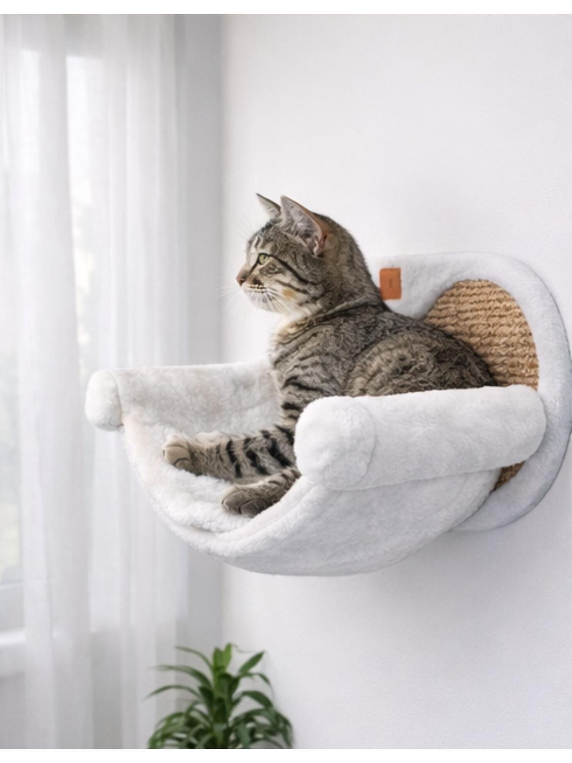 Hamaca Elevada para Gatos con Rascador Muro 55 cm-5