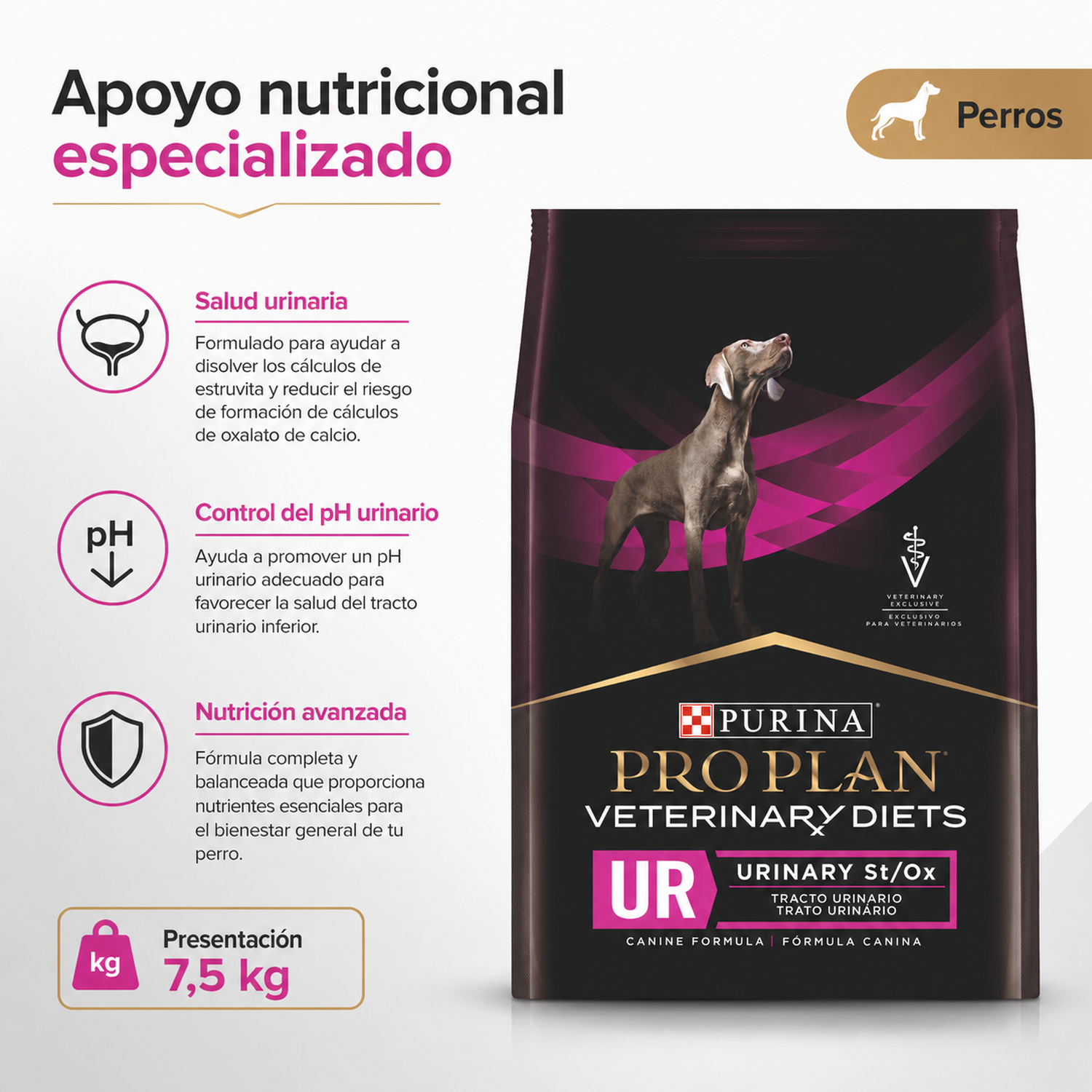 Pro Plan Veterinary Diets UR Urinario Perro 7,5 kg-5