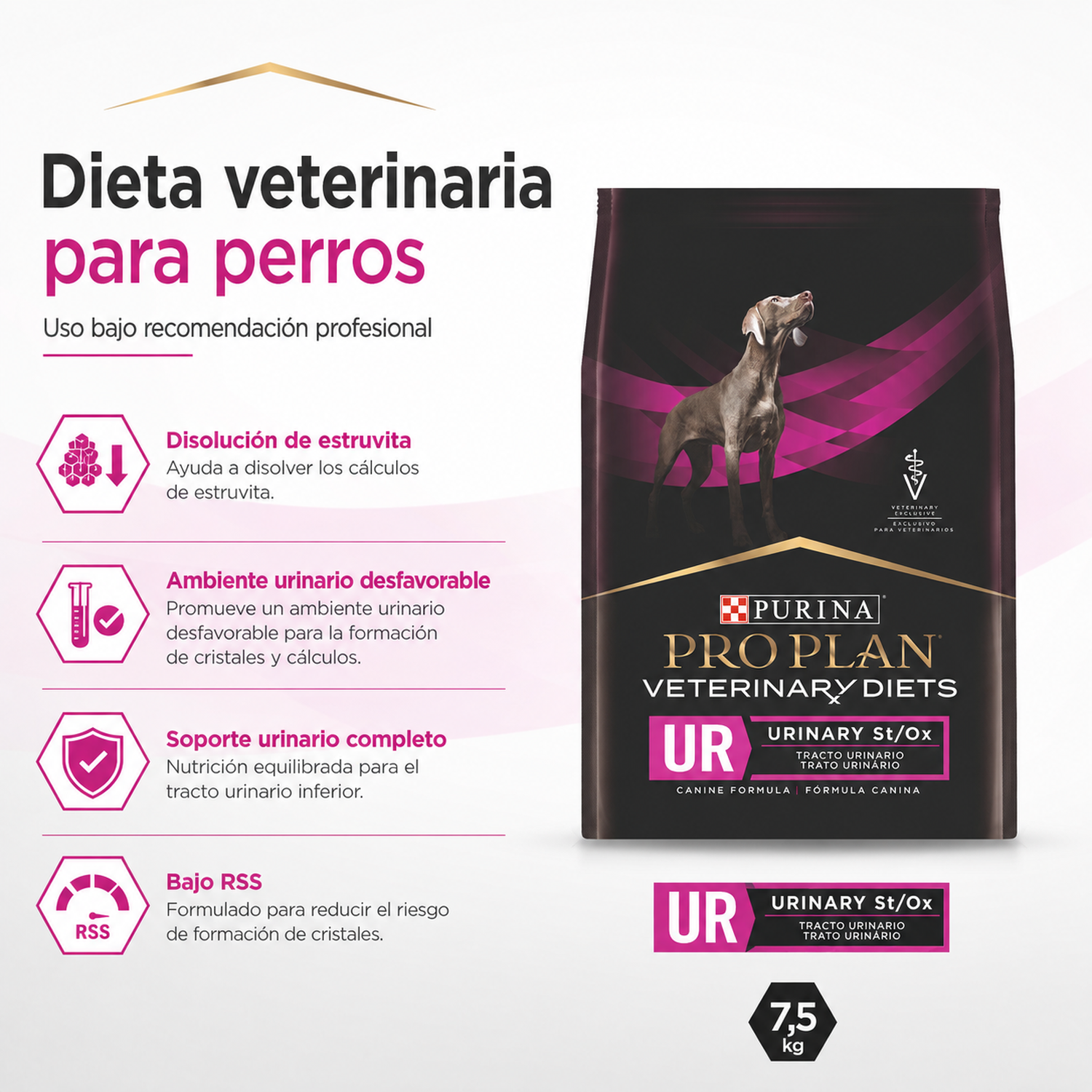 Pro Plan Veterinary Diets UR Urinario Perro 7,5 kg-6