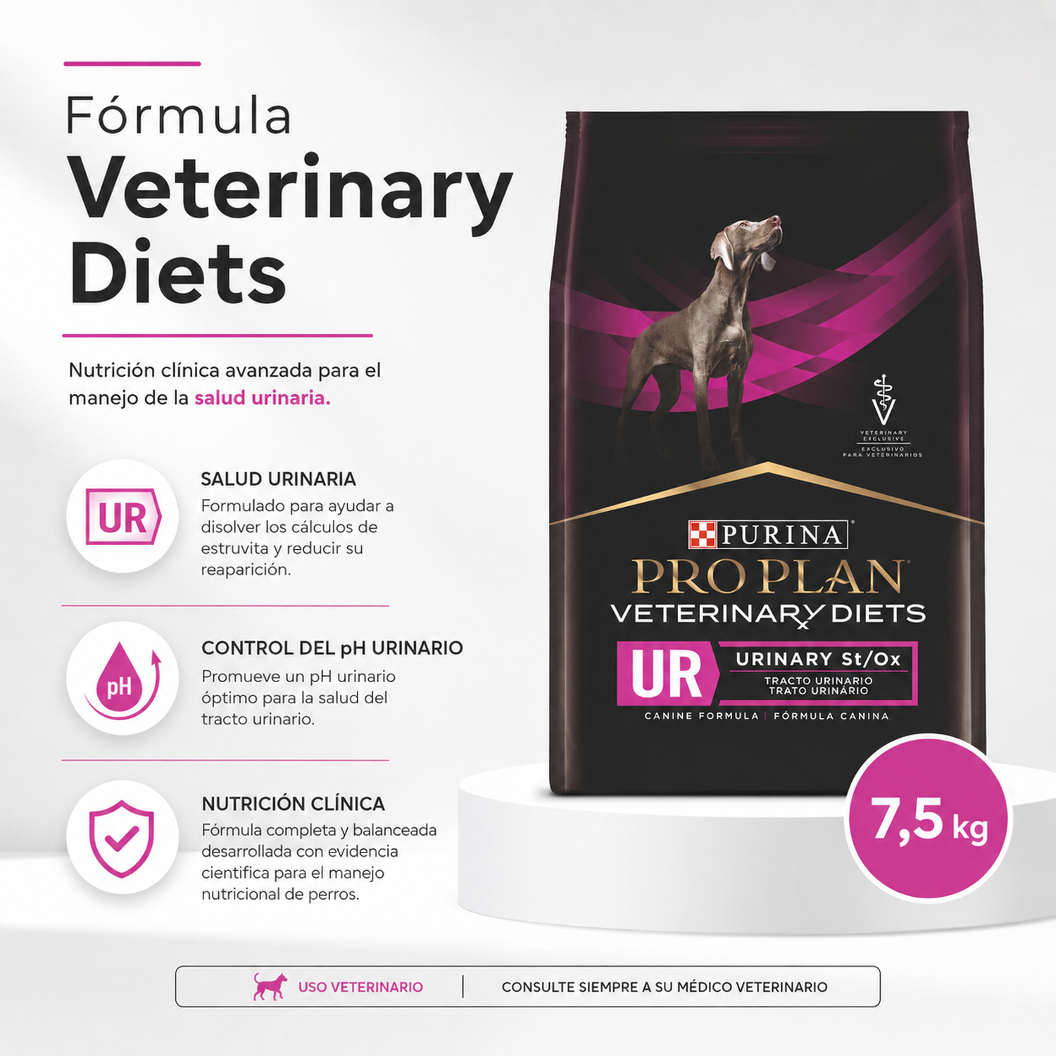 Pro Plan Veterinary Diets UR Urinario Perro 7,5 kg-7