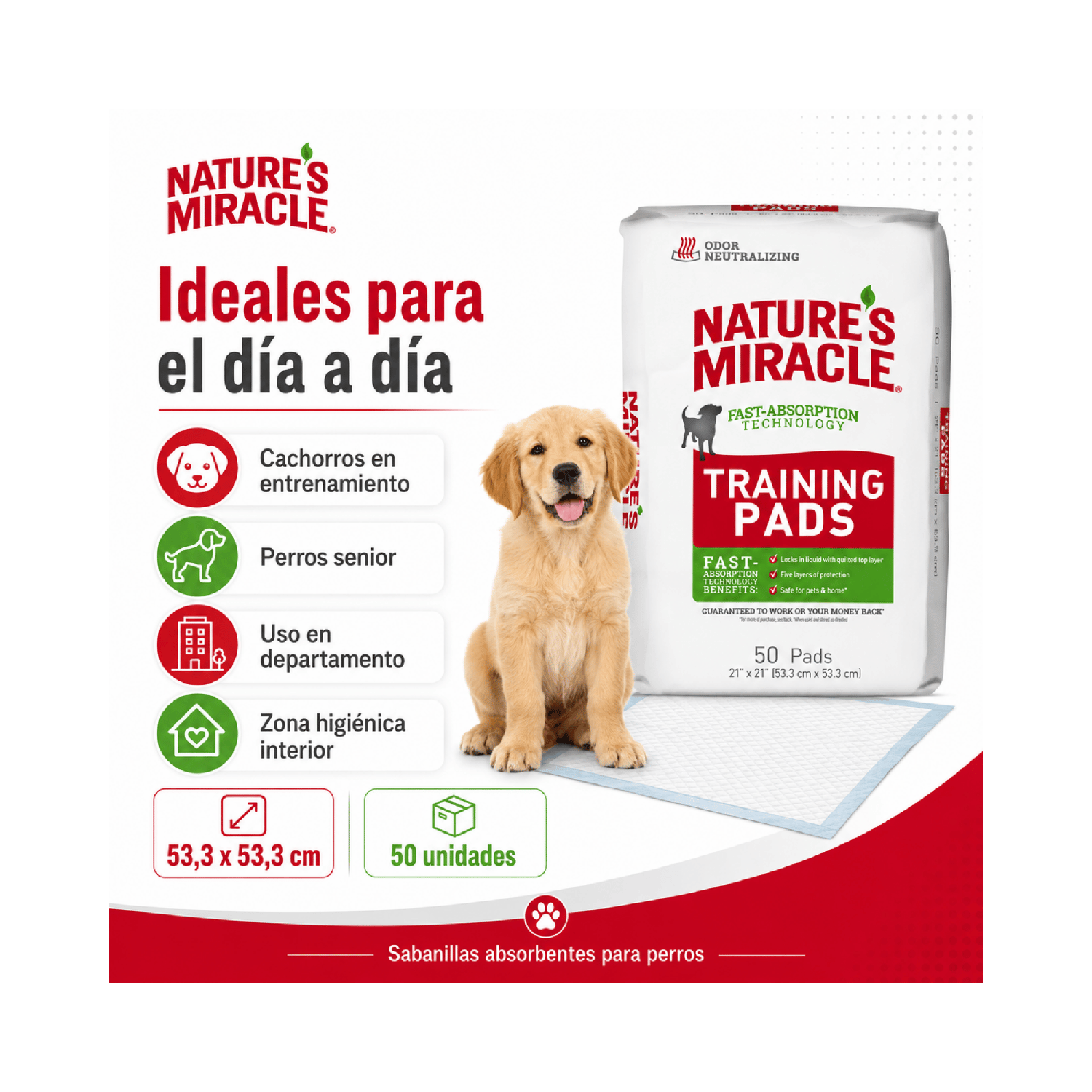 Sabanillas Perro Nature's Miracle 50 Un 53x53 Cm-3