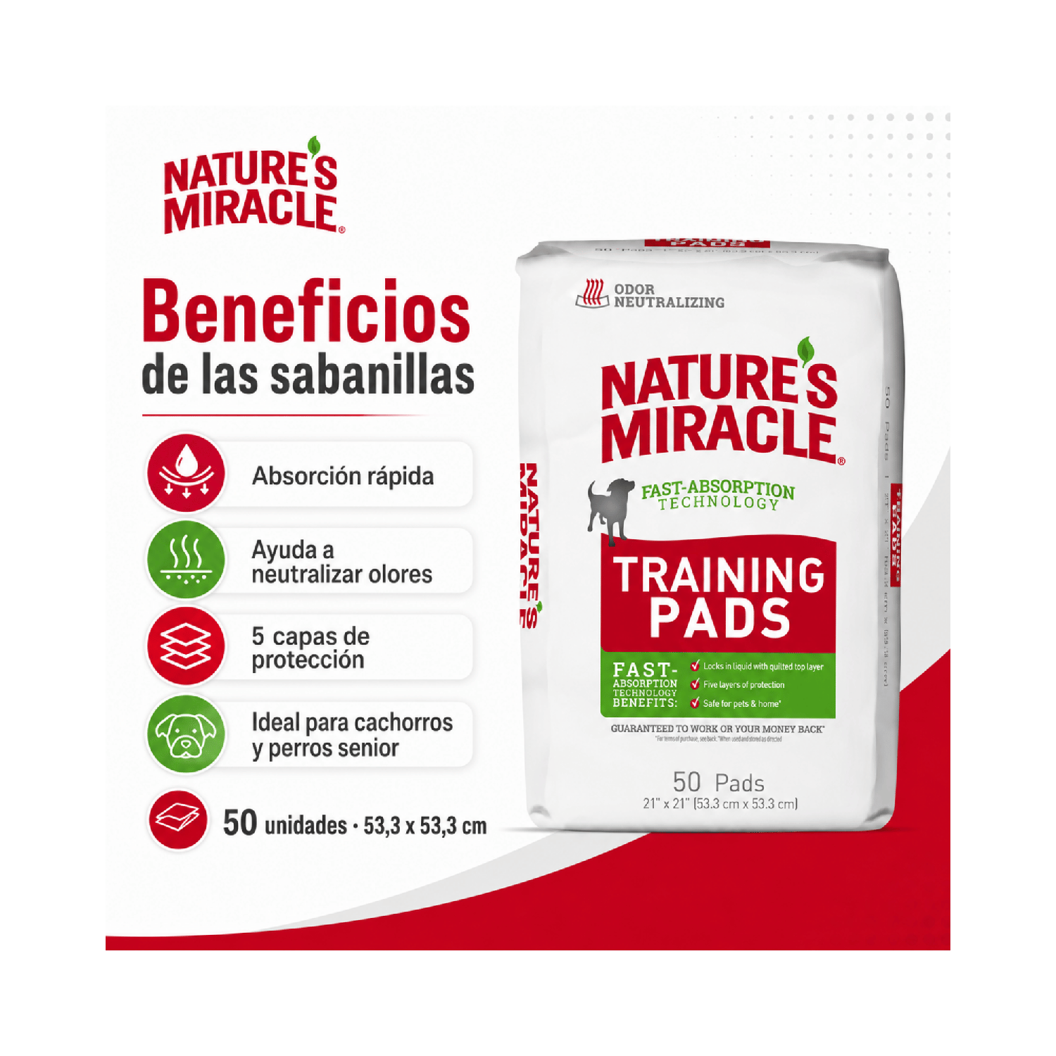 Sabanillas Perro Nature's Miracle 50 Un 53x53 Cm-4