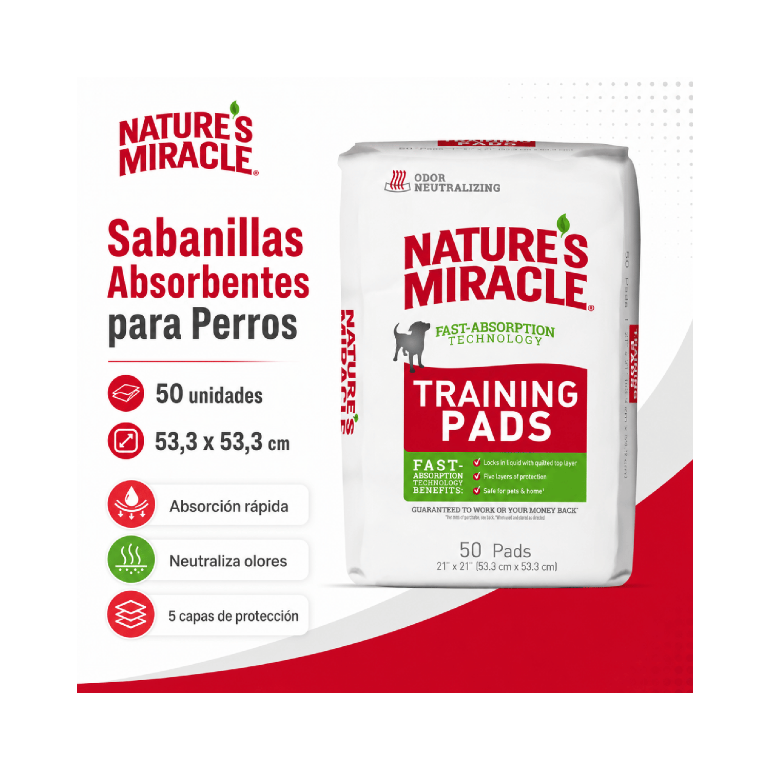 Sabanillas Perro Nature's Miracle 50 Un 53x53 Cm-5