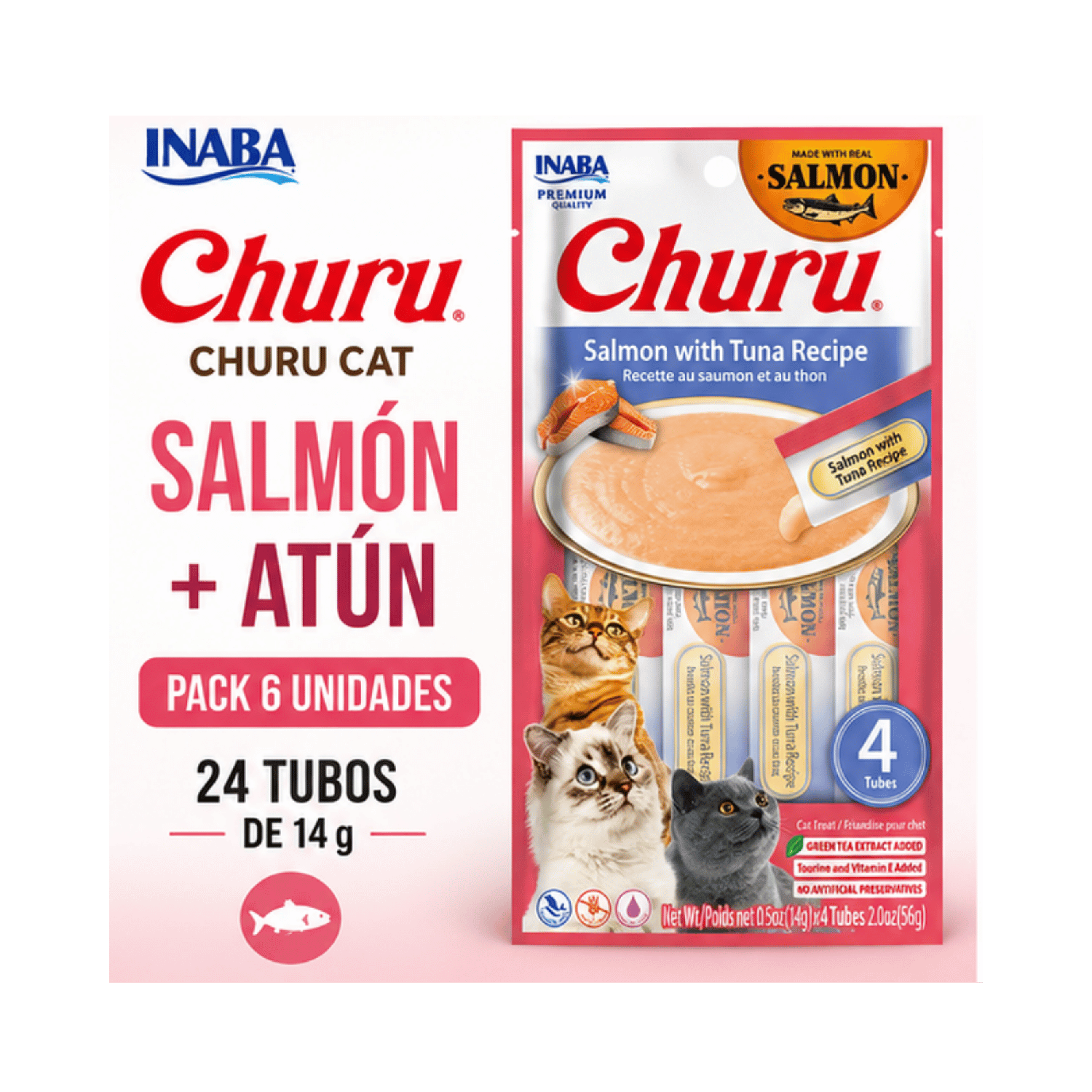 Churu Cat Salmón Con Atún 14g x4 | Pack 6 Unidades-2
